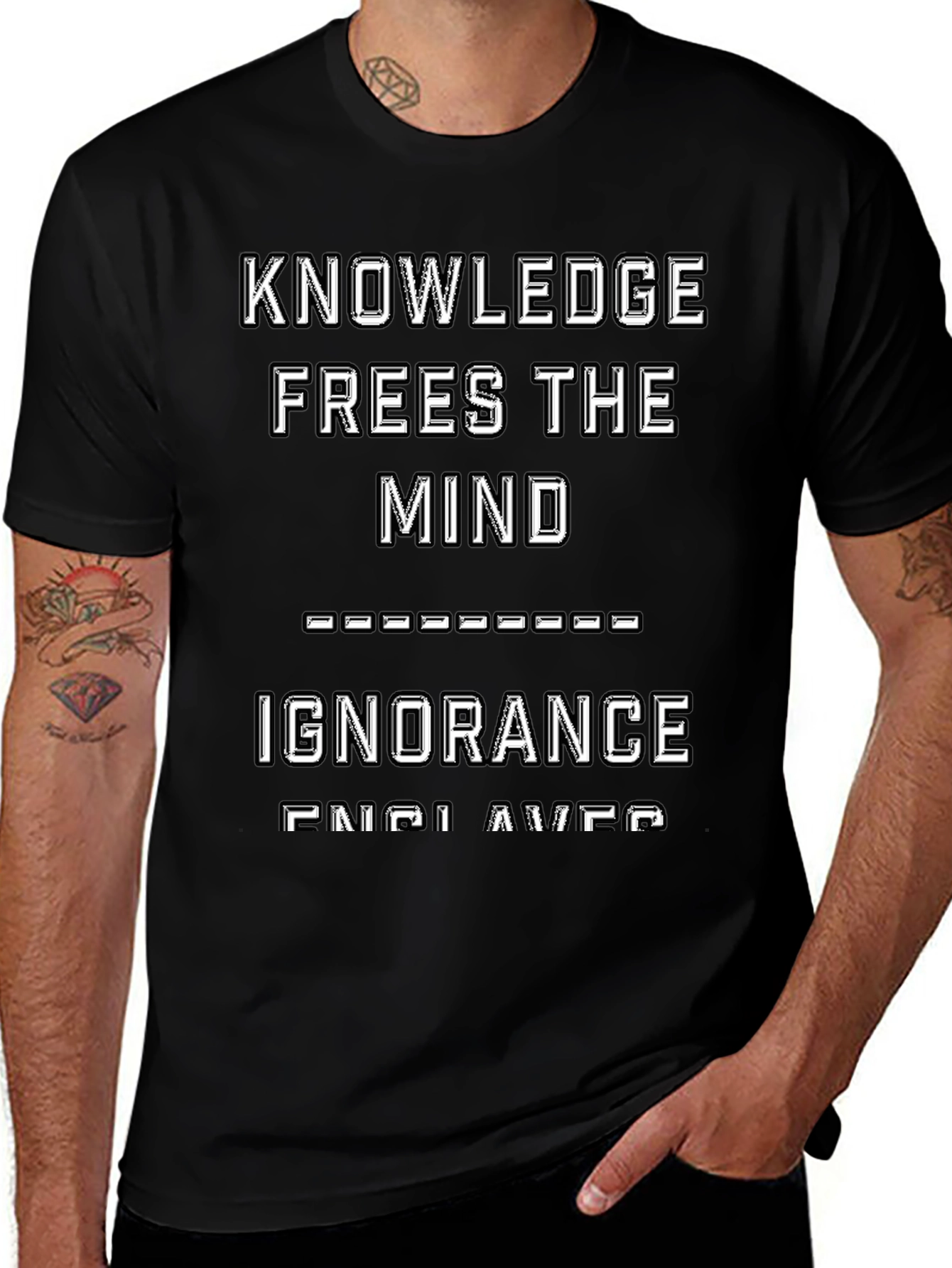 Knowledge Frees Mind T-Shirt - Inspirational Graphic Tee