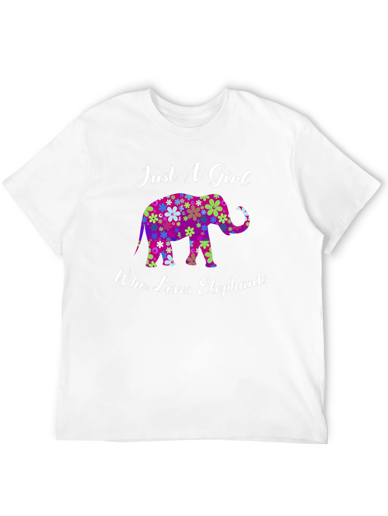 Elephant Lover Womens T-Shirt - Floral Design