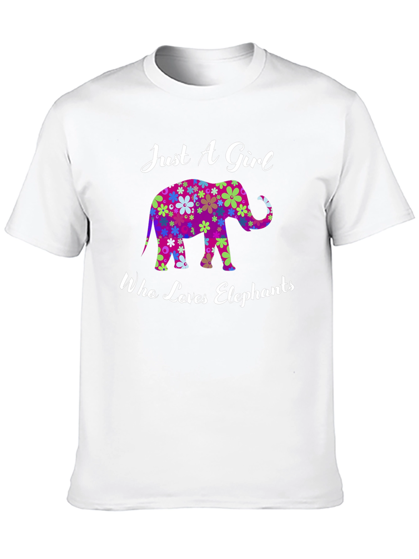 Elephant Lover Womens T-Shirt - Floral Design