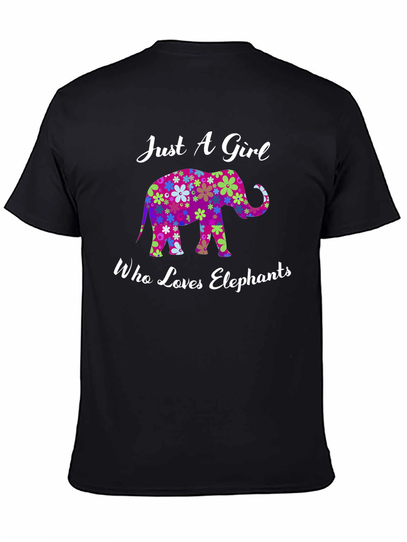 Elephant Lover Womens T-Shirt - Floral Design