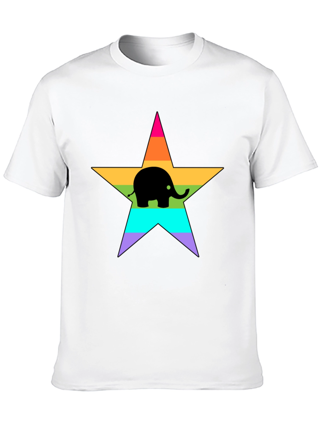 Rainbow Star Elephant Graphic Tee