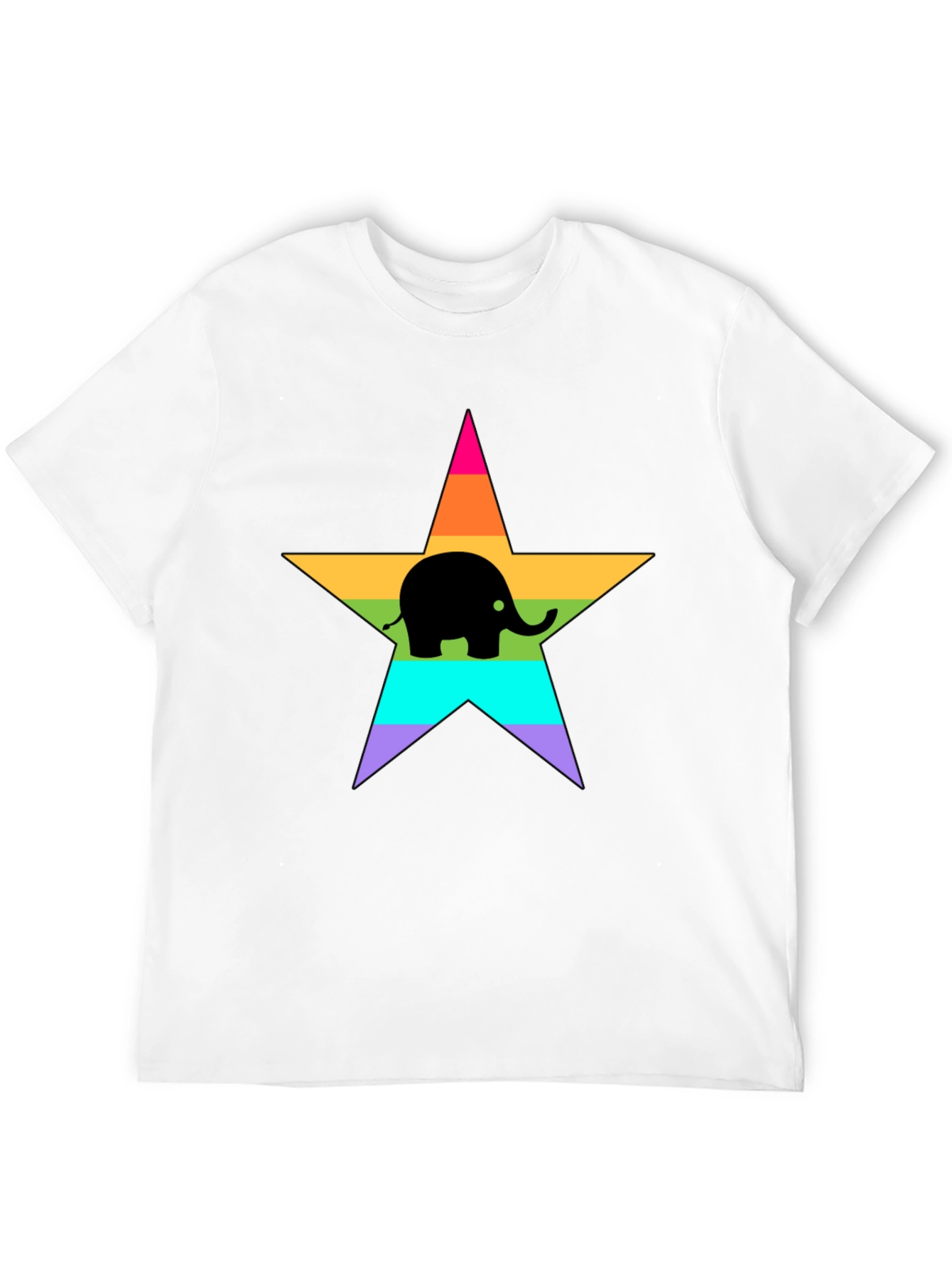 Rainbow Star Elephant Graphic Tee