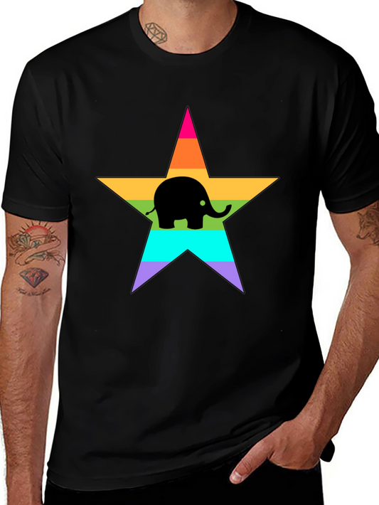 Rainbow Star Elephant Graphic Tee
