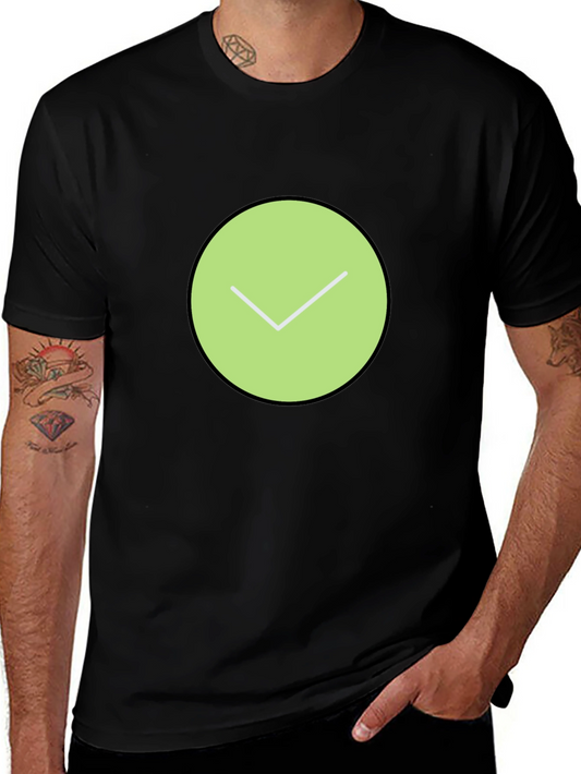 Modern Graphic Tee - Green Circle Check Mark