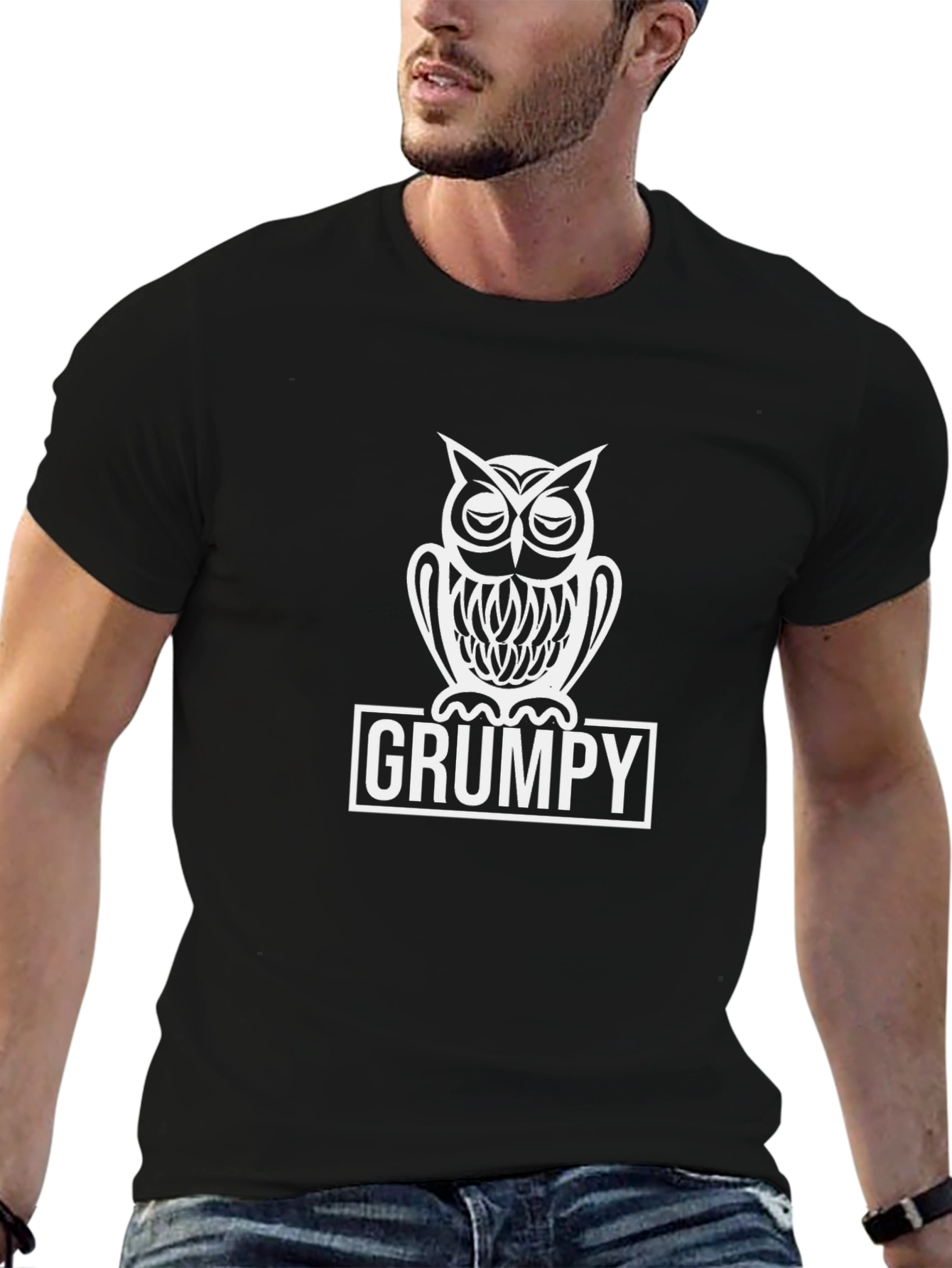 Grumpy Owl T-Shirt - Funny Graphic Tee