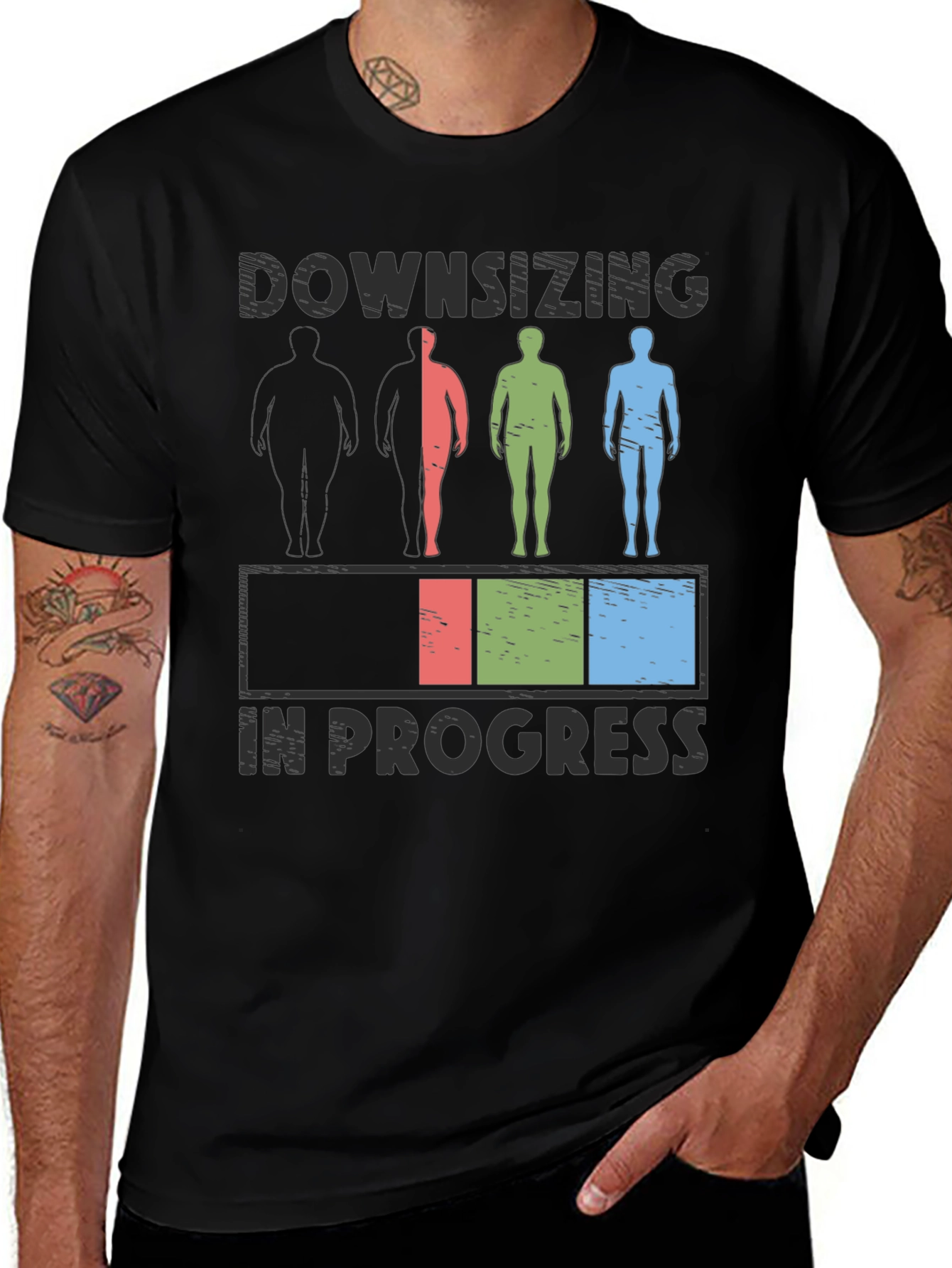 Downsizing In Progress T-Shirt - Weight Loss Humor