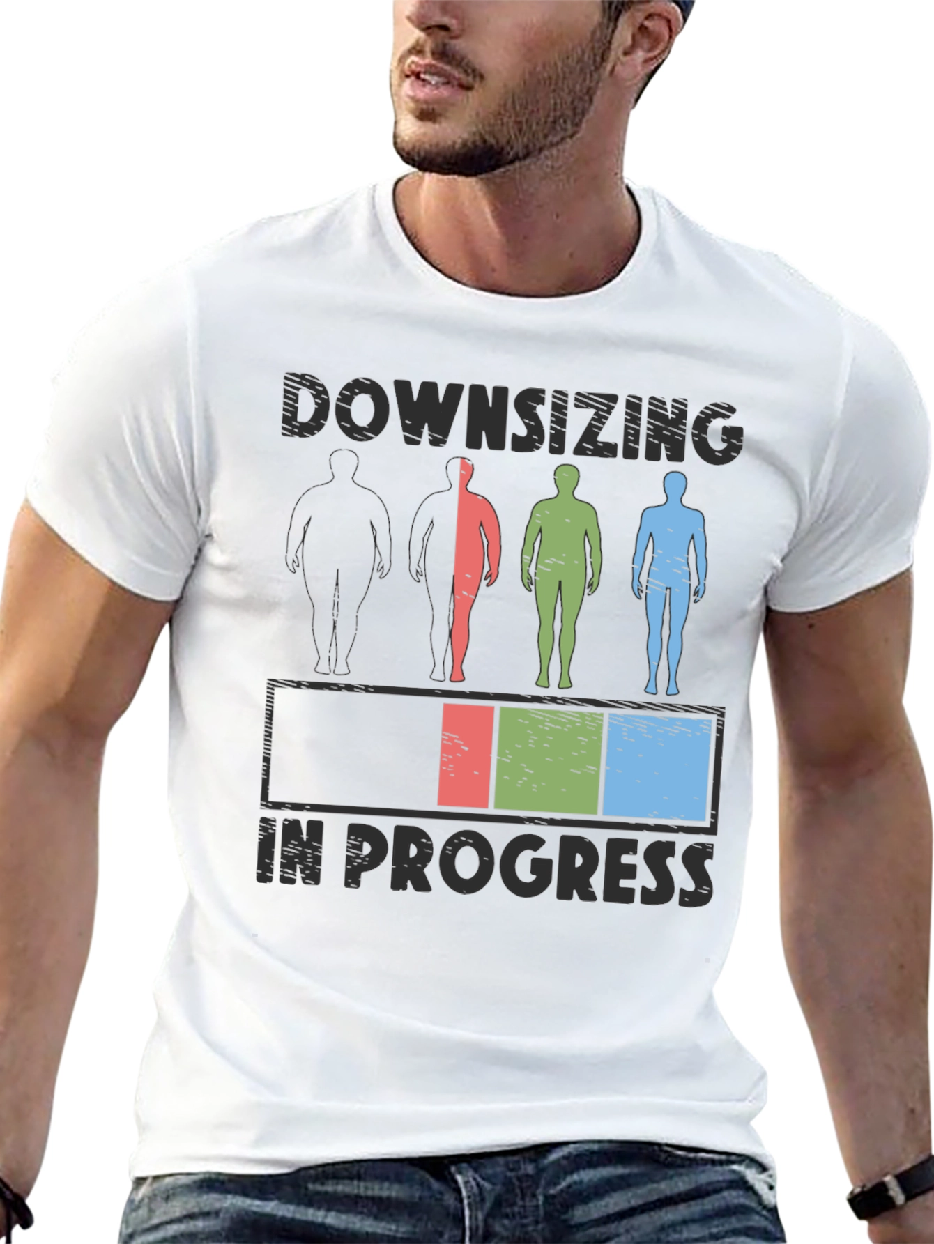 Downsizing In Progress T-Shirt - Weight Loss Humor