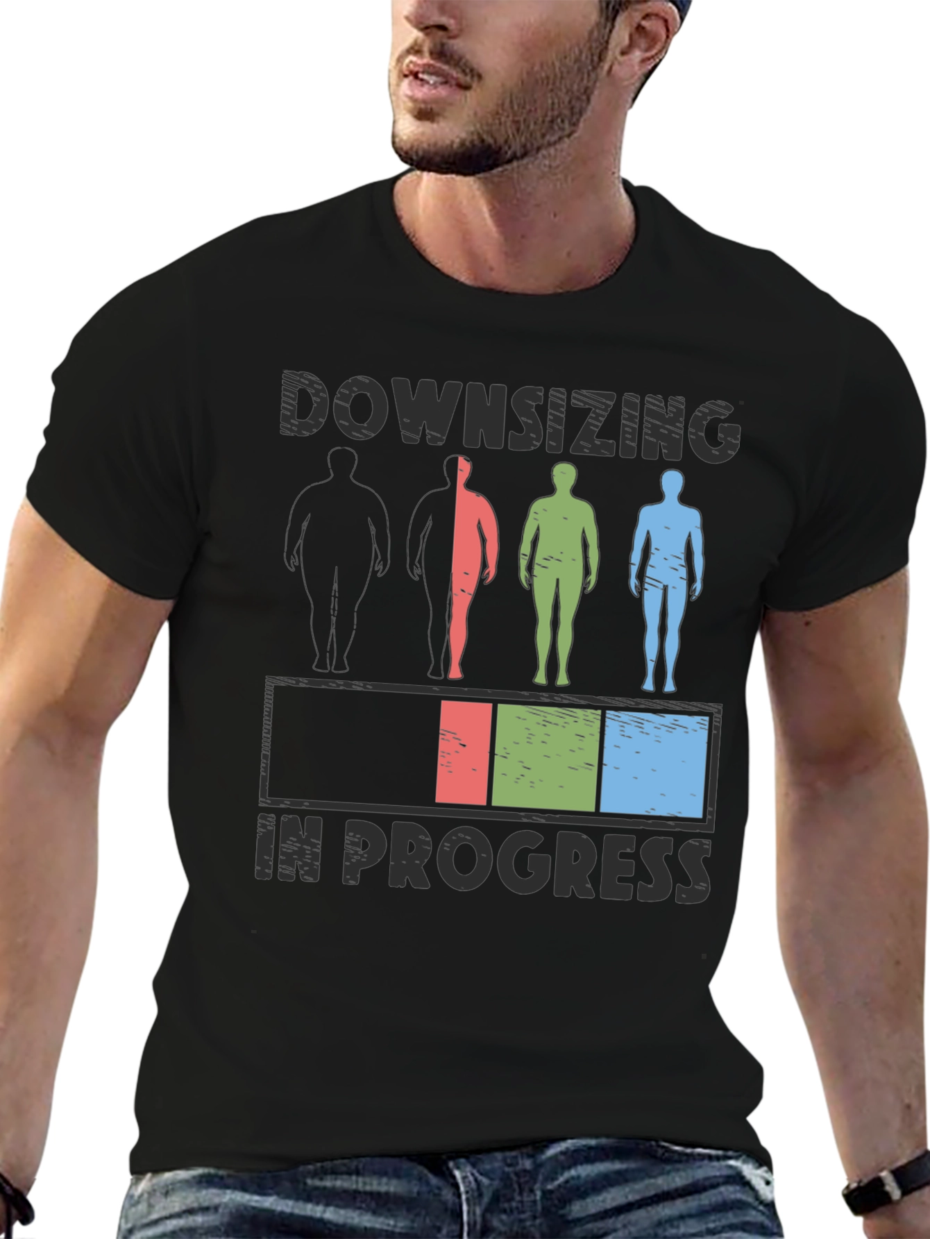 Downsizing In Progress T-Shirt - Weight Loss Humor