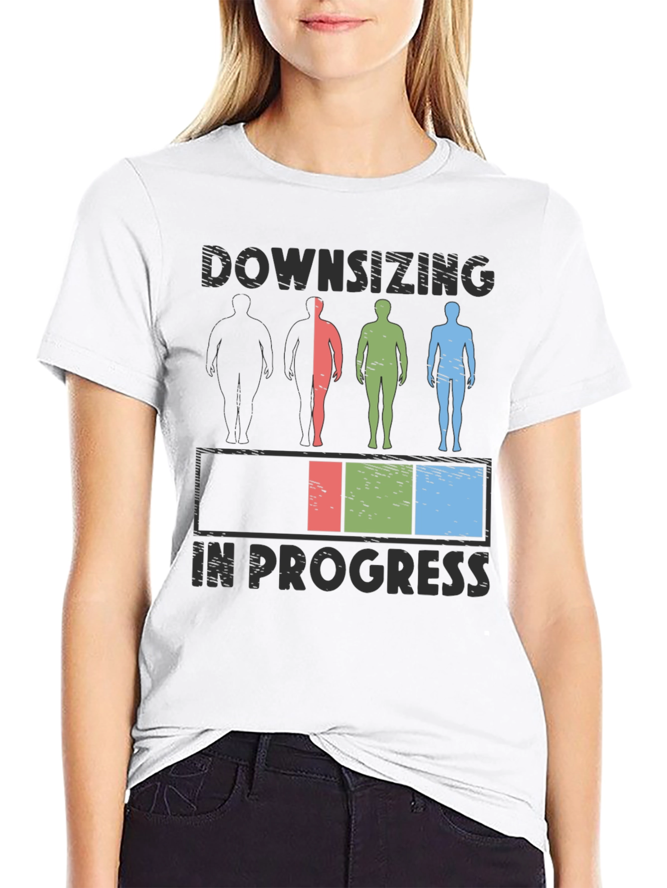 Downsizing In Progress T-Shirt - Weight Loss Humor