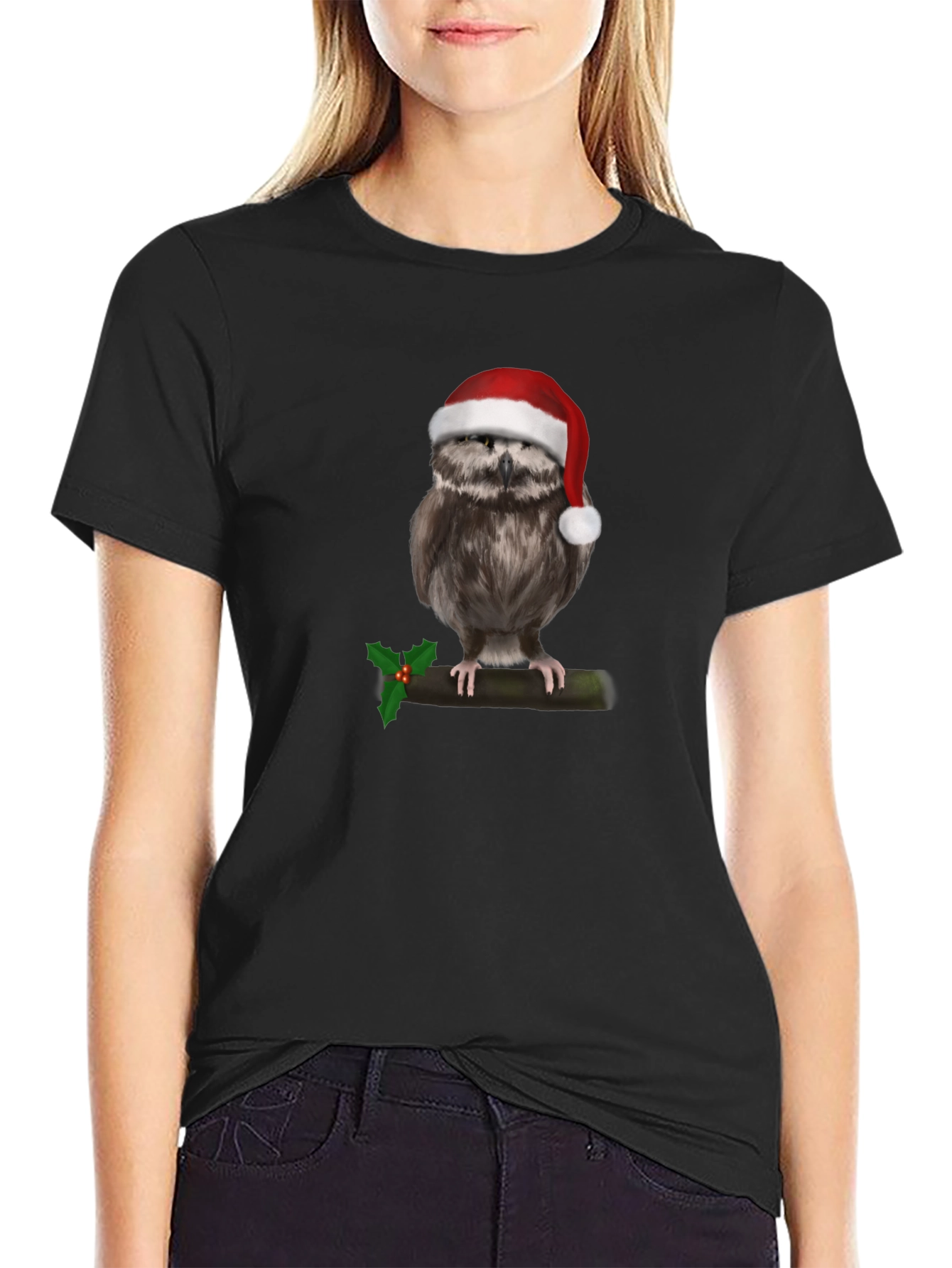 Festive Owl T-Shirt - Holiday Style