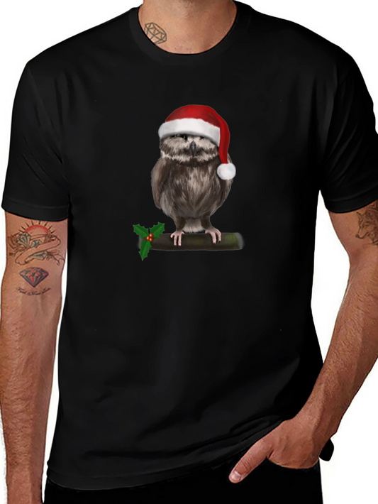 Festive Owl T-Shirt - Holiday Style