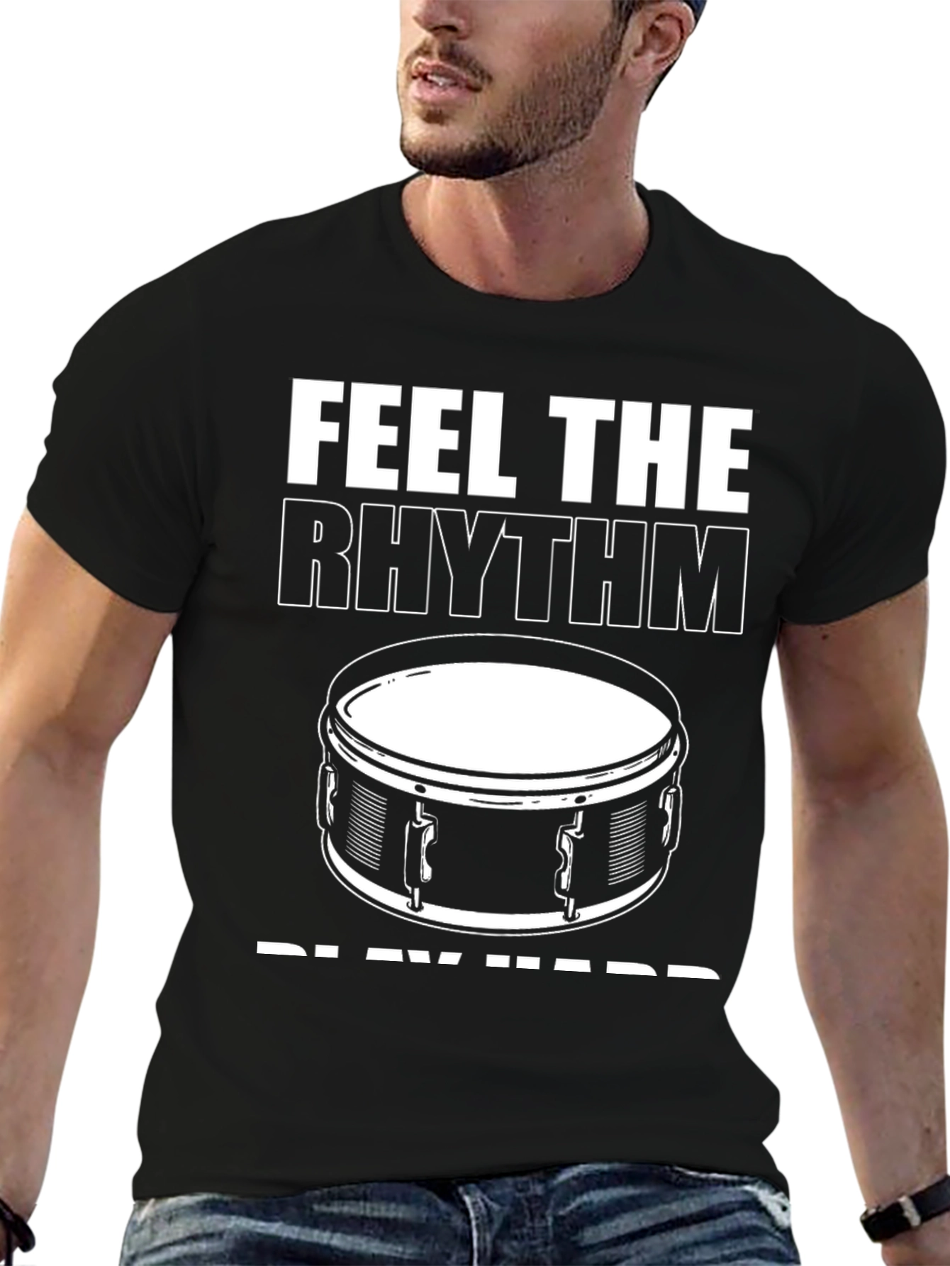 Feel the Rhythm Drummer Graphic Tee