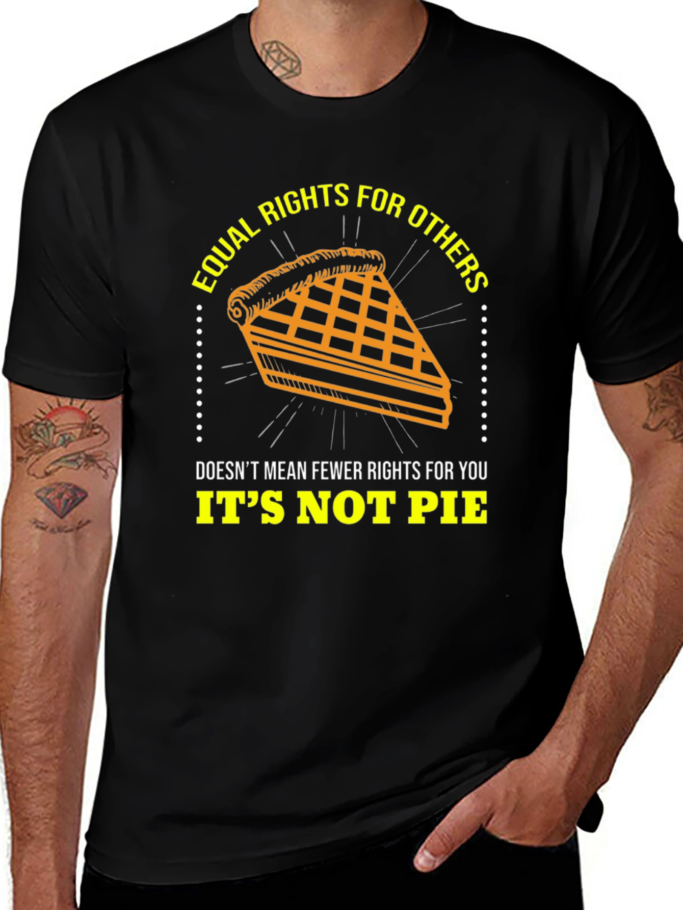 Equal Rights Pie Graphic Tee - Unisex Black T-Shirt