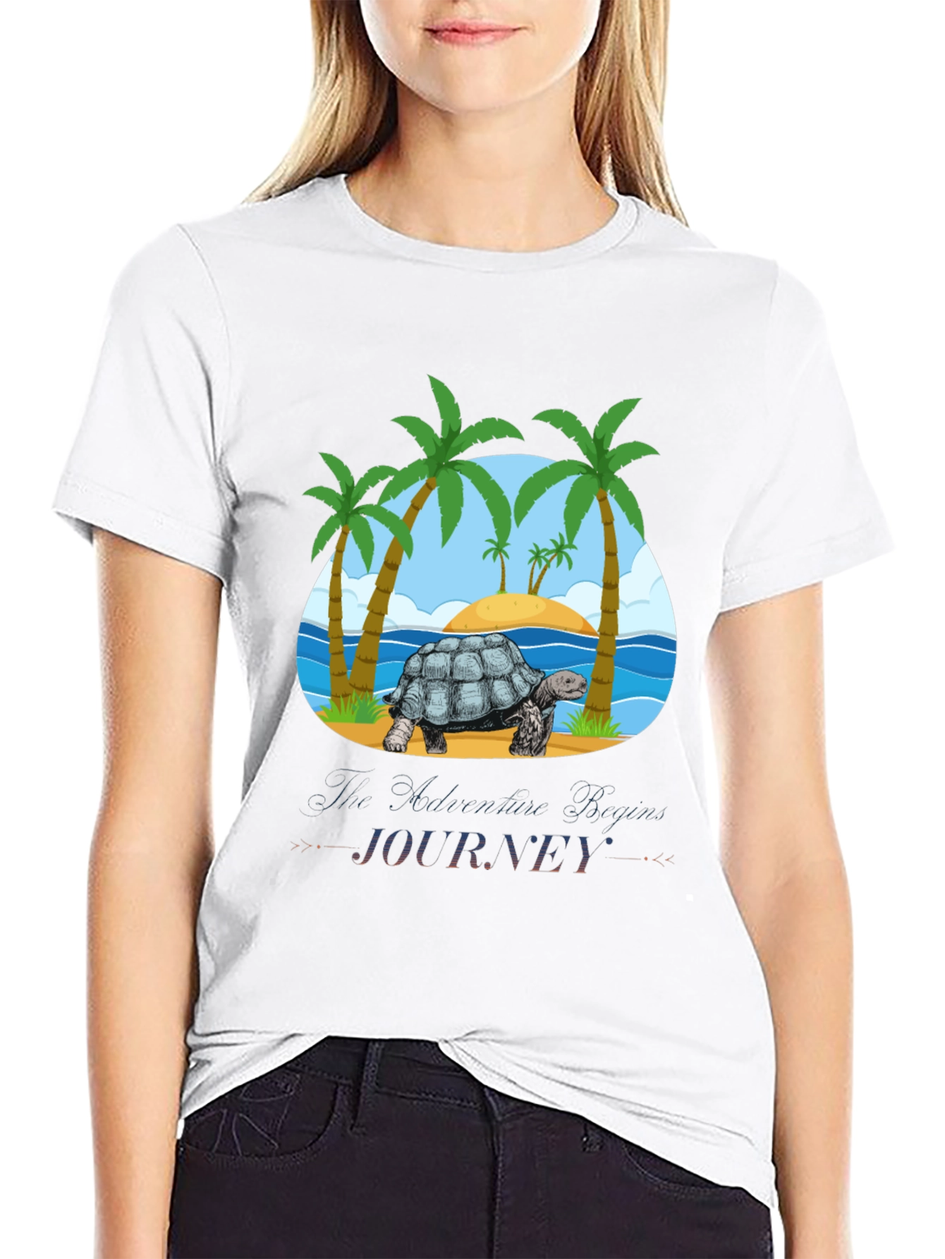 Island Turtle Journey Graphic T-Shirt