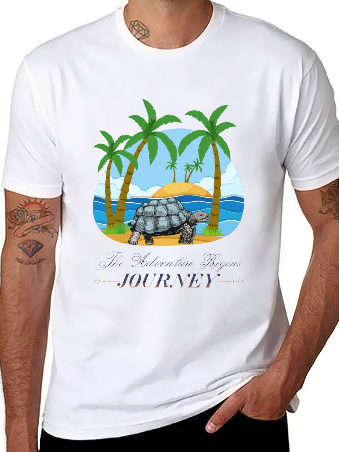 Island Turtle Journey Graphic T-Shirt