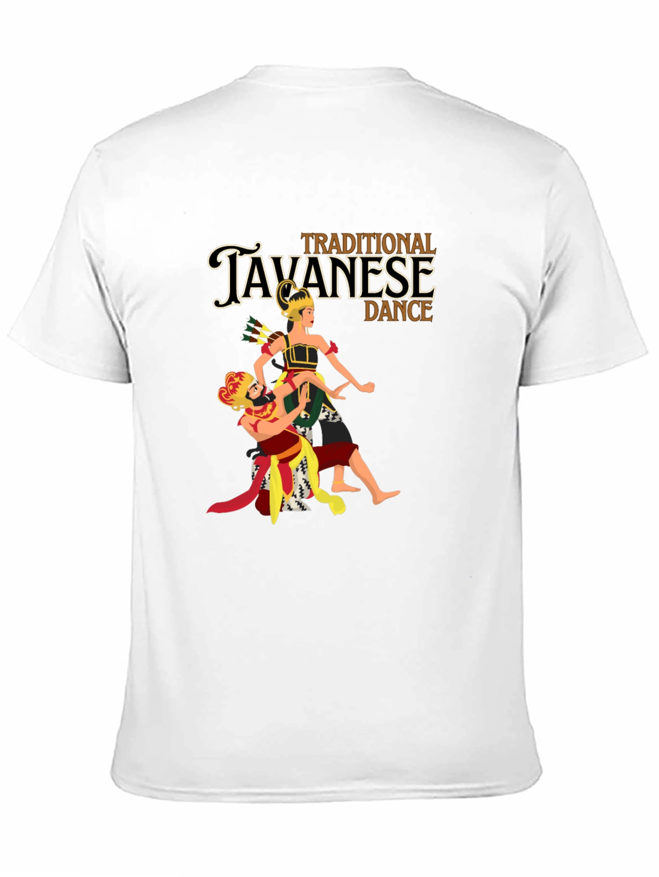 Javanese Dance Graphic Tee - Black Cotton Blend T-Shirt