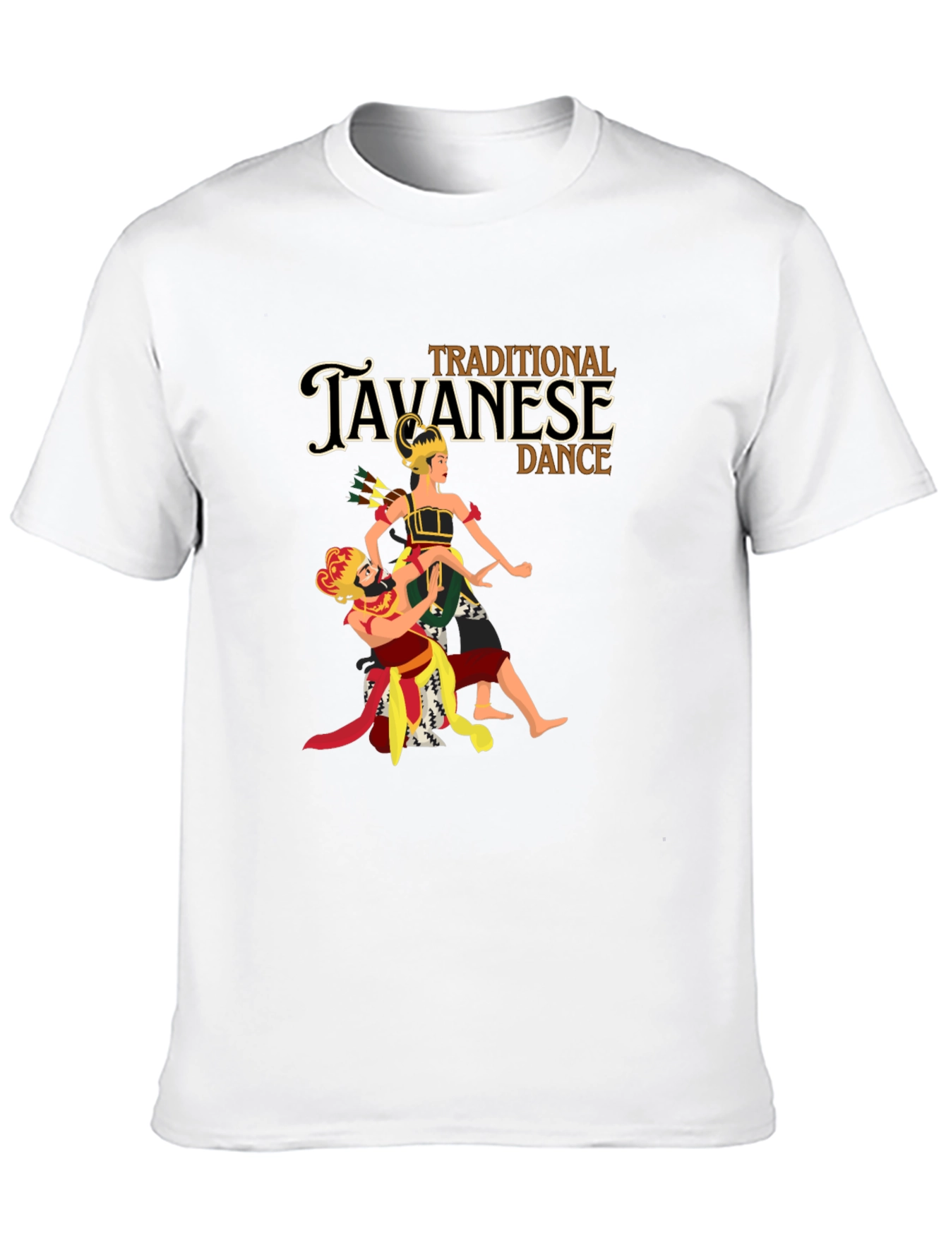 Javanese Dance Graphic Tee - Black Cotton Blend T-Shirt
