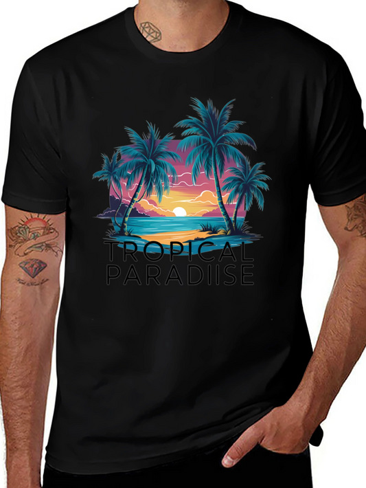 Tropical Paradise Graphic Tee - Island Getaway