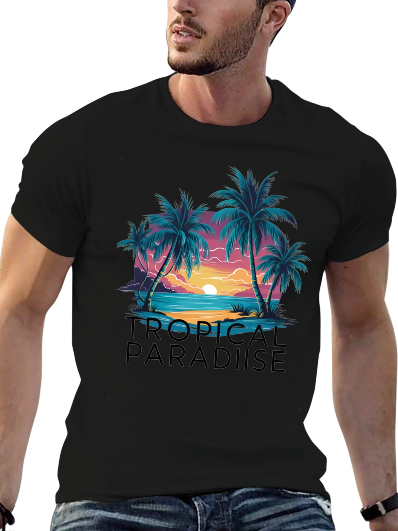 Tropical Paradise Graphic Tee - Island Getaway