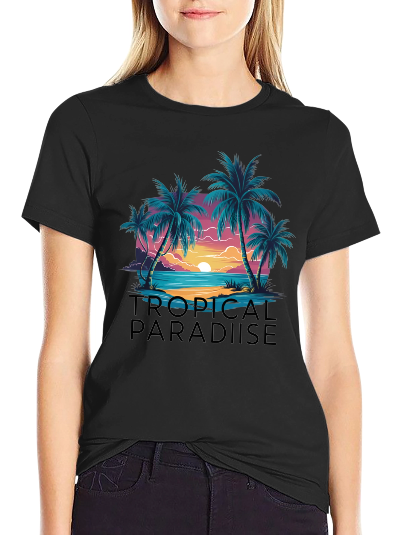 Tropical Paradise Graphic Tee - Island Getaway