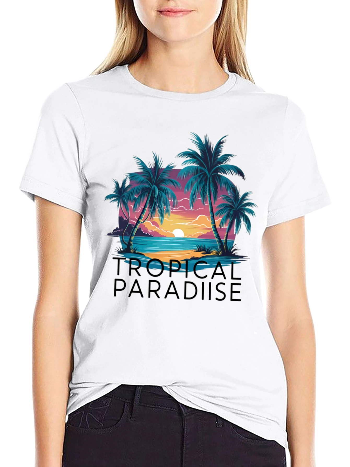 Tropical Paradise Graphic Tee - Island Getaway