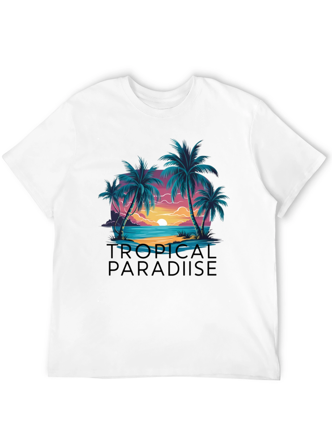 Tropical Paradise Graphic Tee - Island Getaway