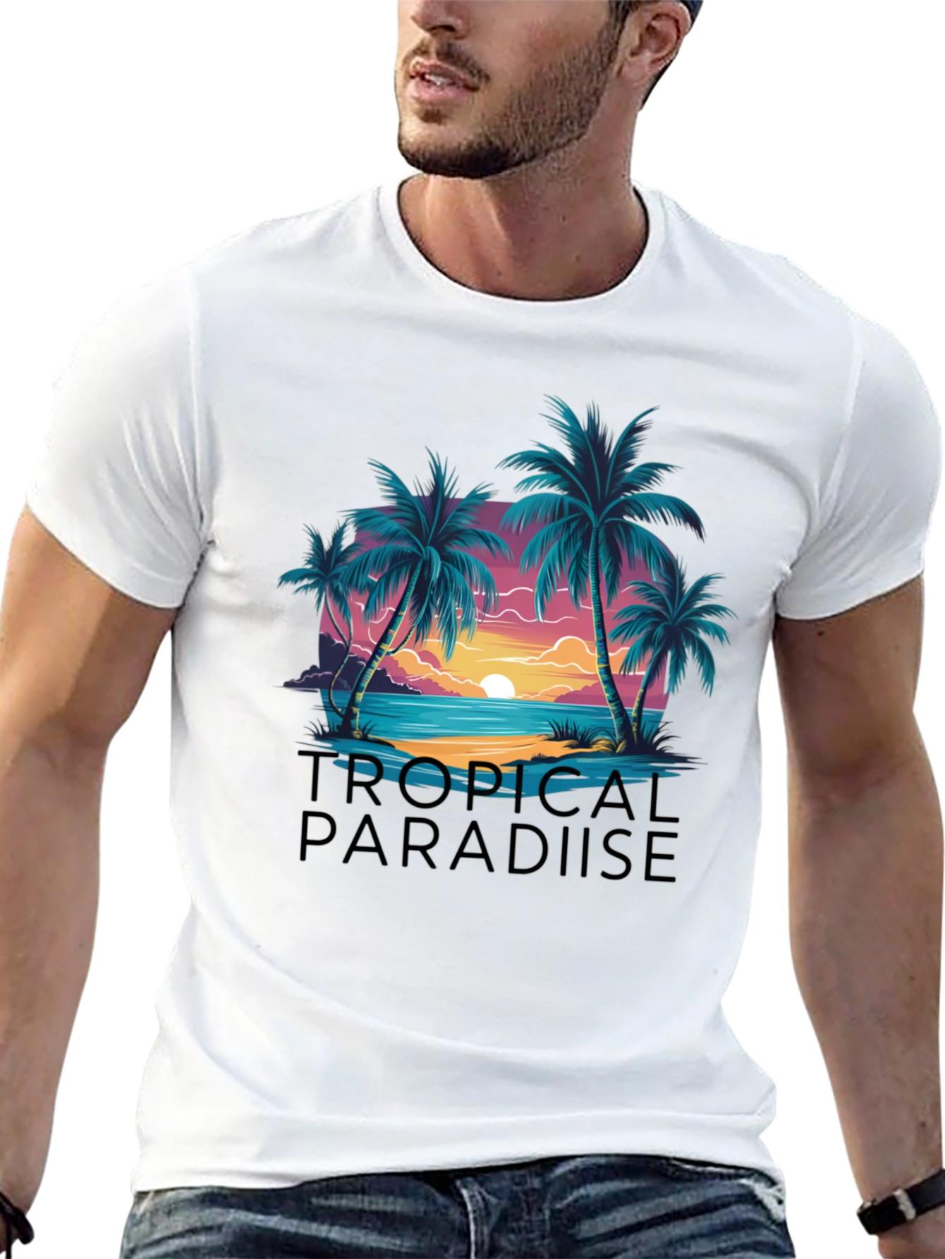 Tropical Paradise Graphic Tee - Island Getaway