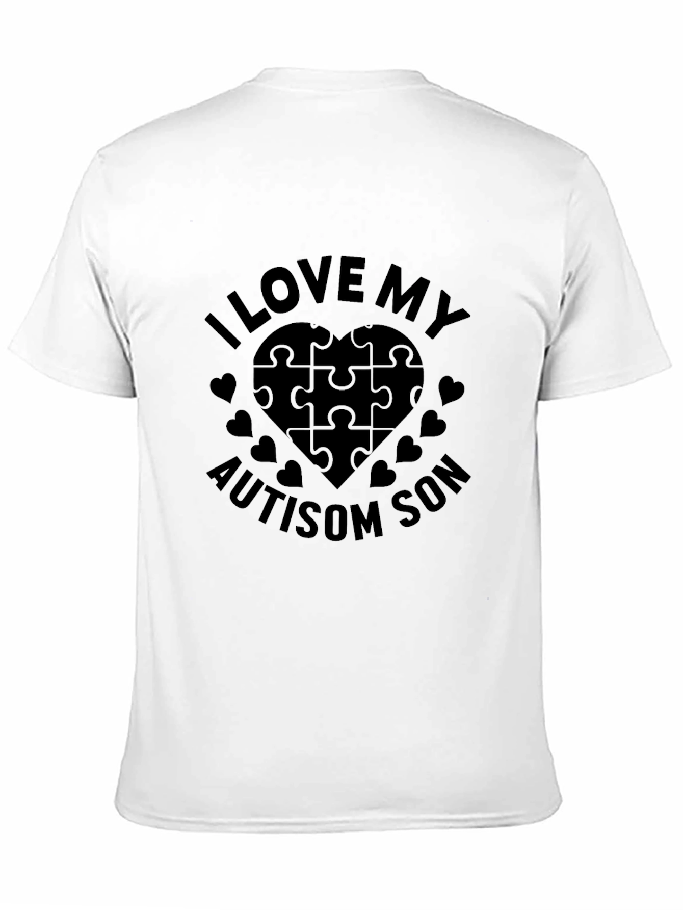 I Love My Autism Son Puzzle Heart T-Shirt