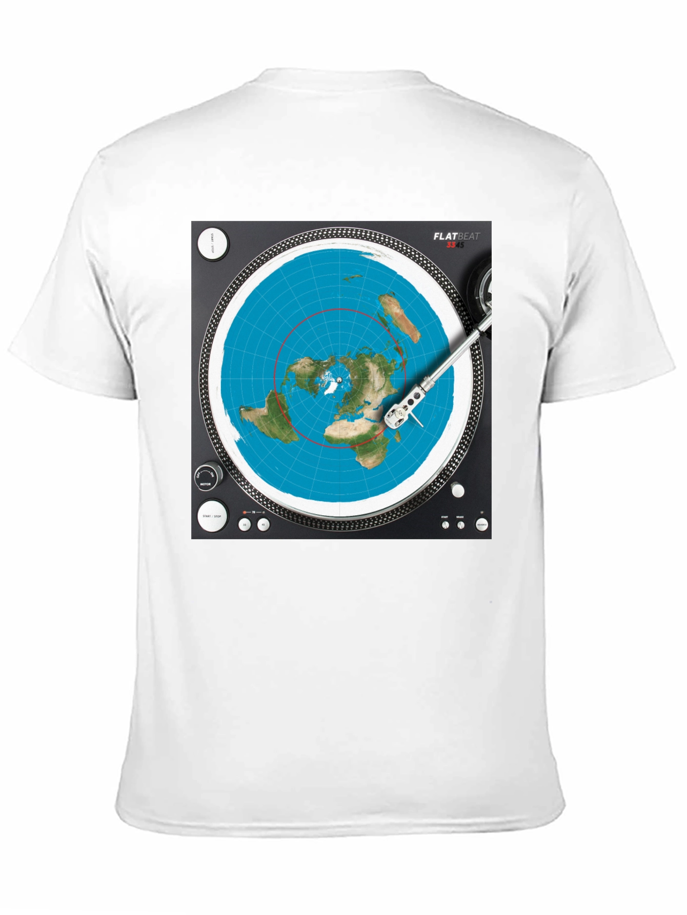 Flat Earth DJ T-Shirt - Spin the Truth!