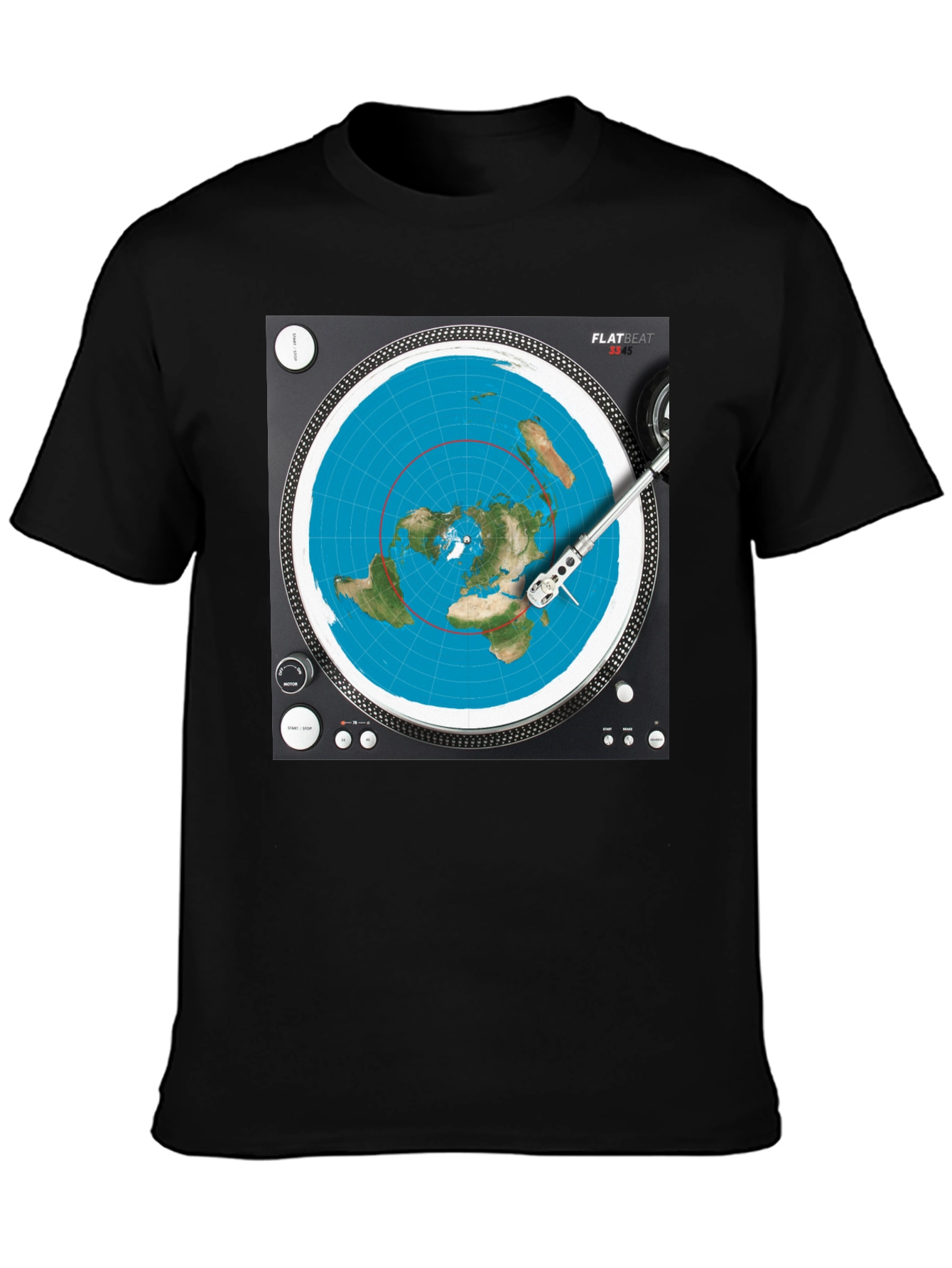 Flat Earth DJ T-Shirt - Spin the Truth!