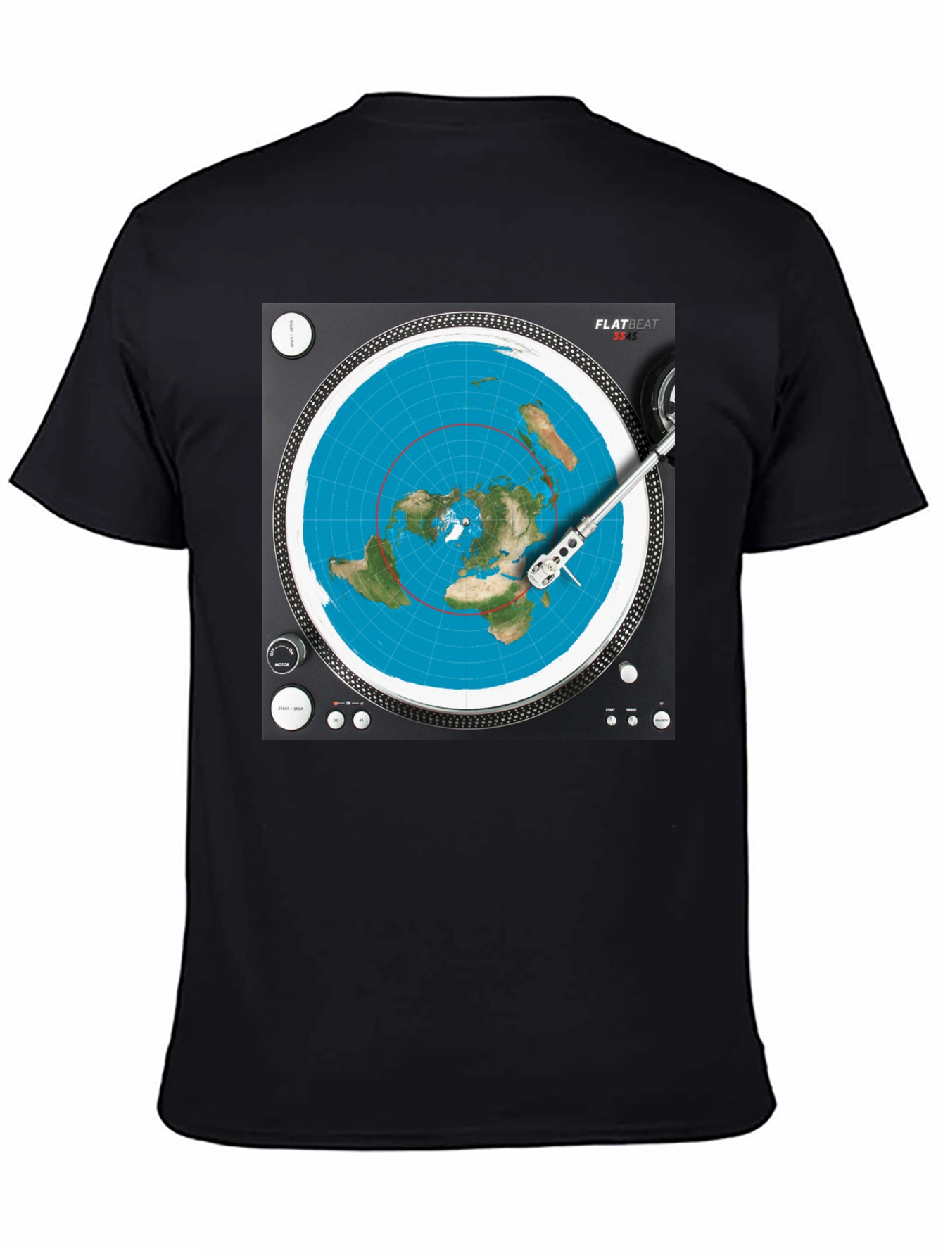 Flat Earth DJ T-Shirt - Spin the Truth!
