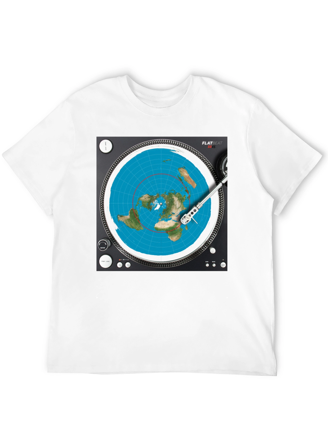 Flat Earth DJ T-Shirt - Spin the Truth!