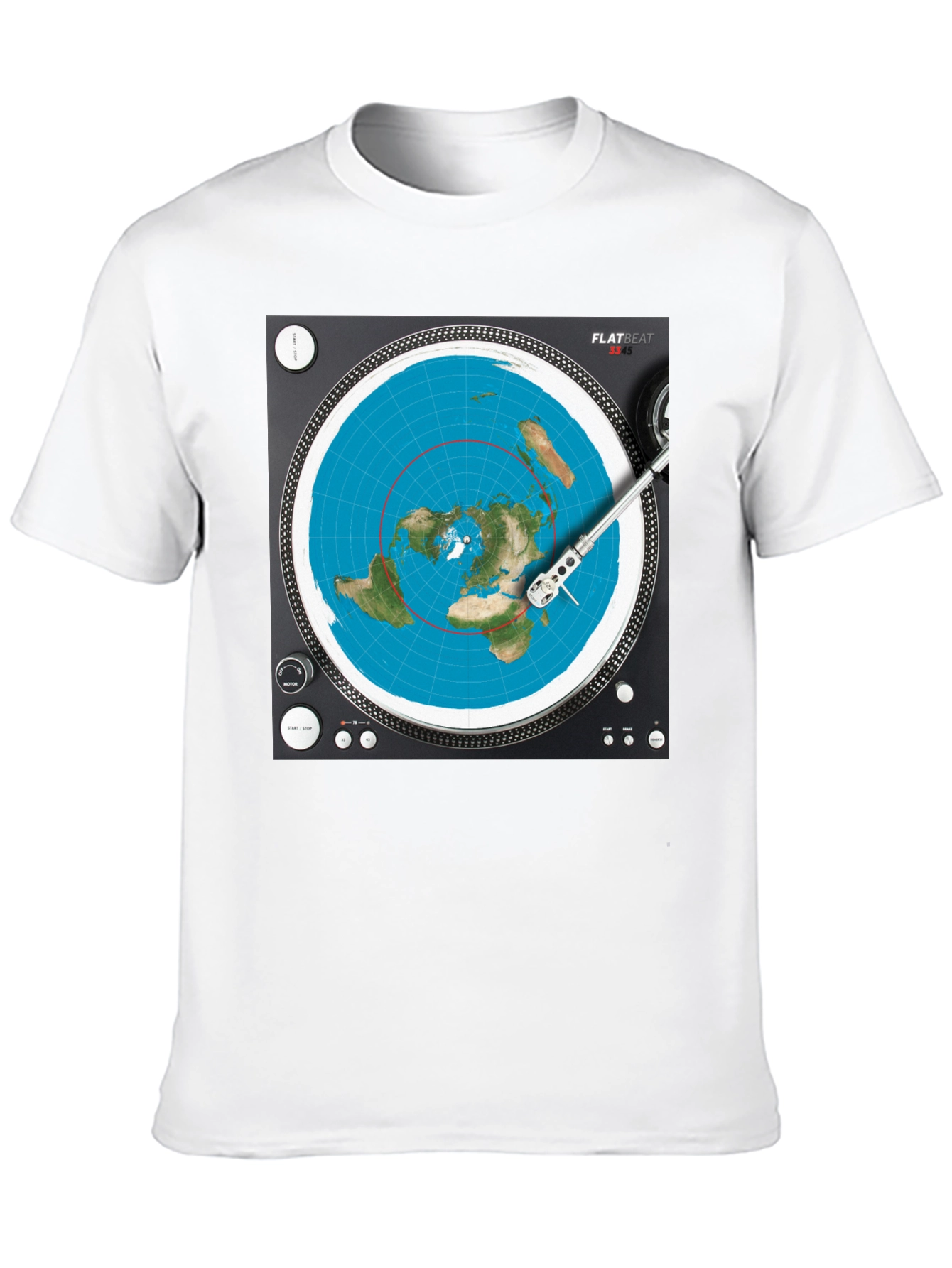Flat Earth DJ T-Shirt - Spin the Truth!