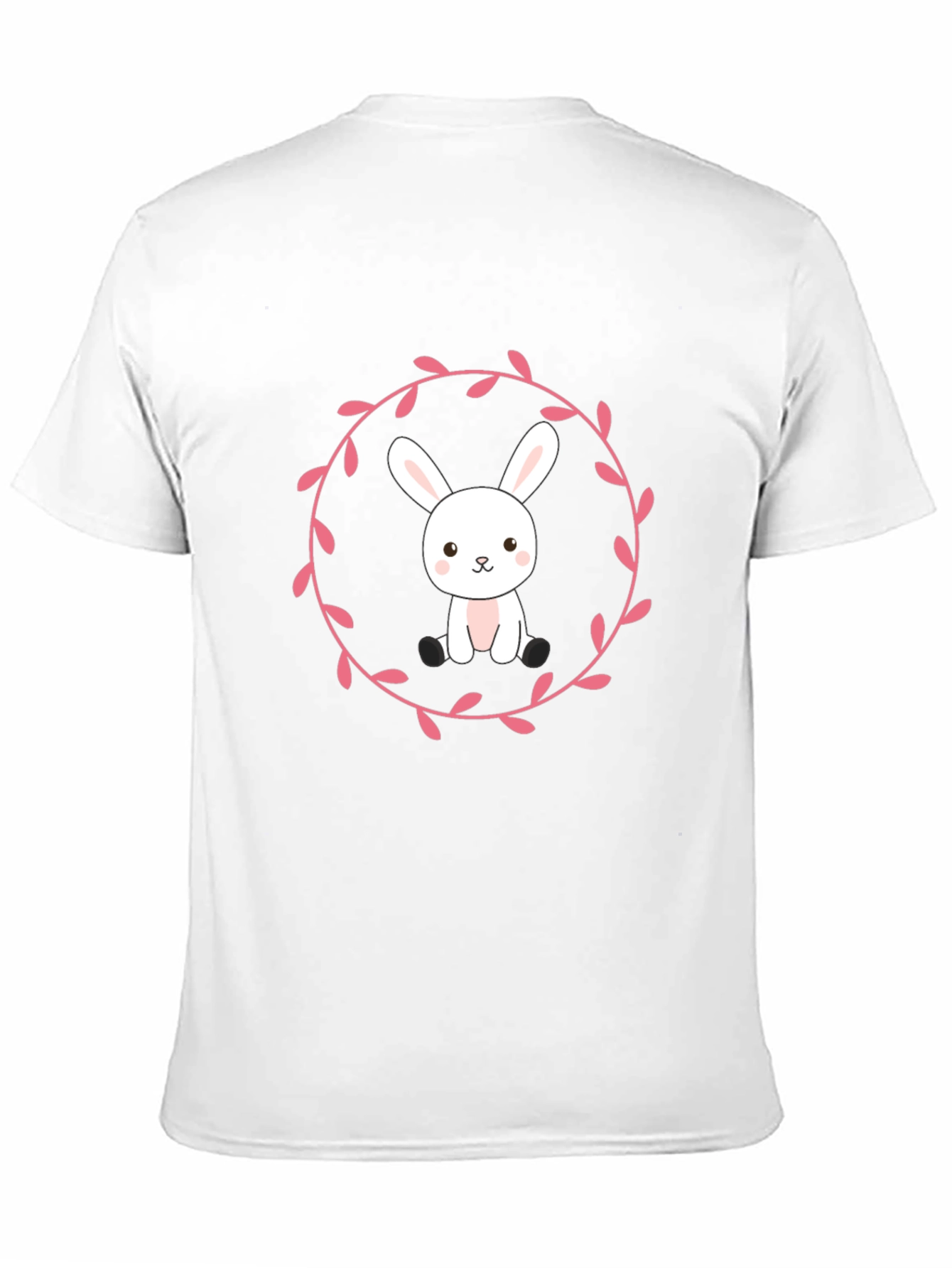 Bunny Wreath Graphic T-Shirt - Black