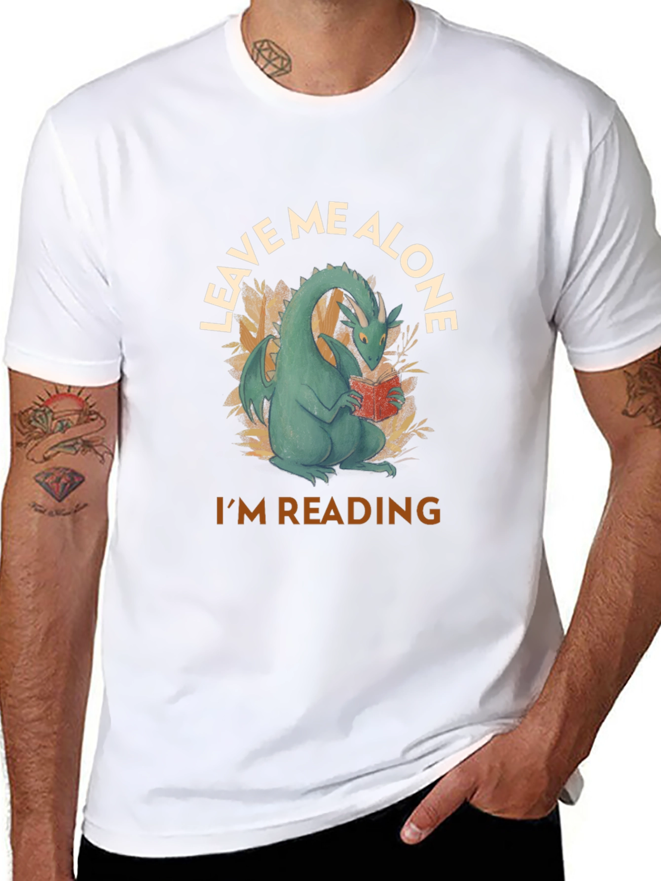 Leave Me Alone Dragon Reading T-Shirt
