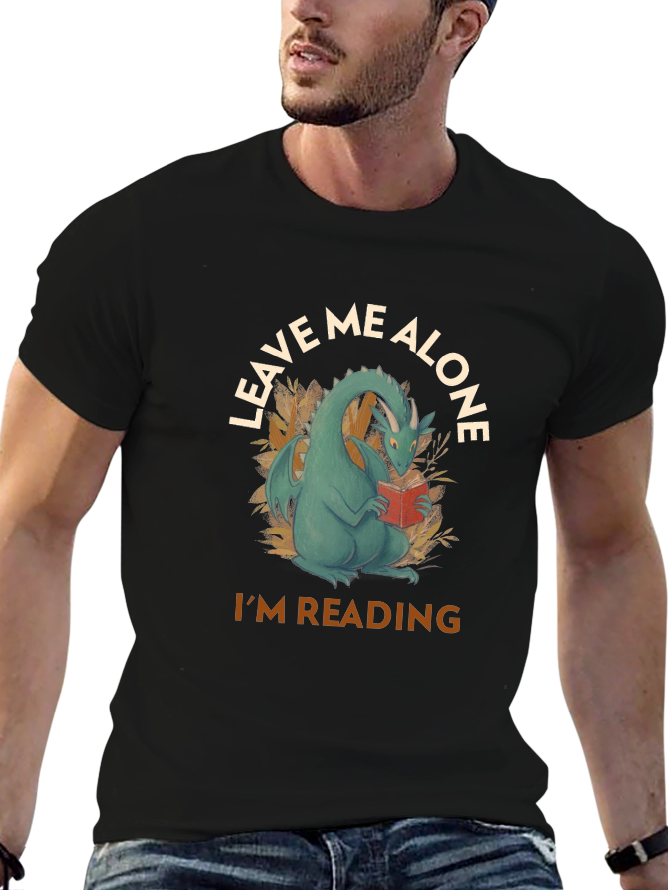 Leave Me Alone Dragon Reading T-Shirt
