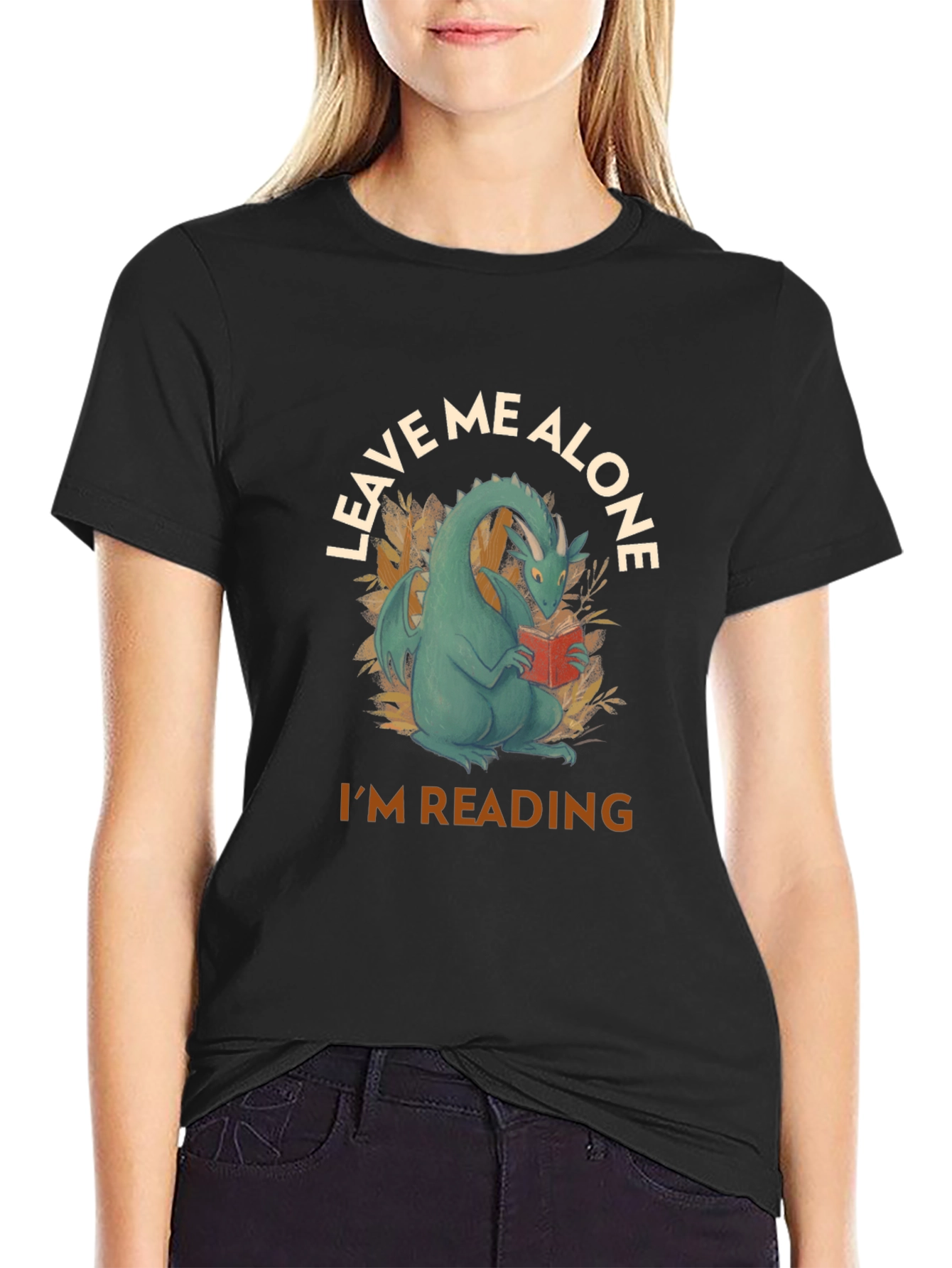 Leave Me Alone Dragon Reading T-Shirt