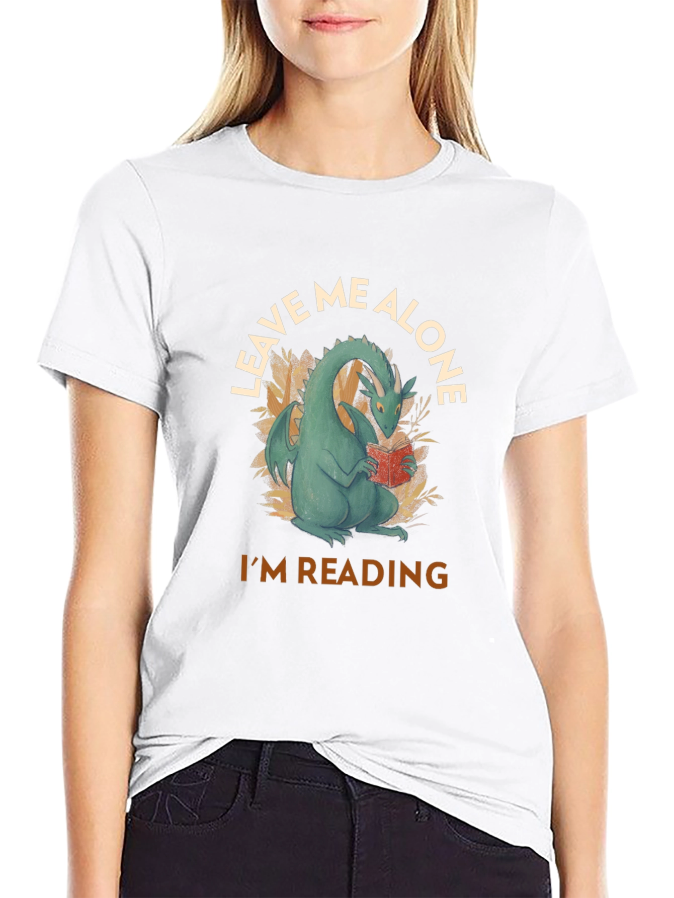 Leave Me Alone Dragon Reading T-Shirt