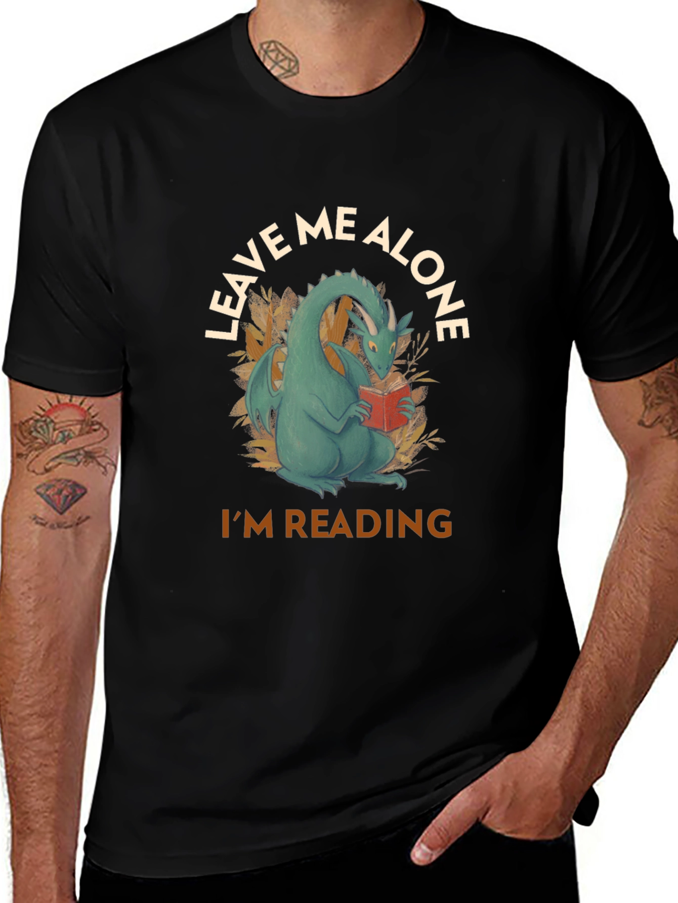 Leave Me Alone Dragon Reading T-Shirt