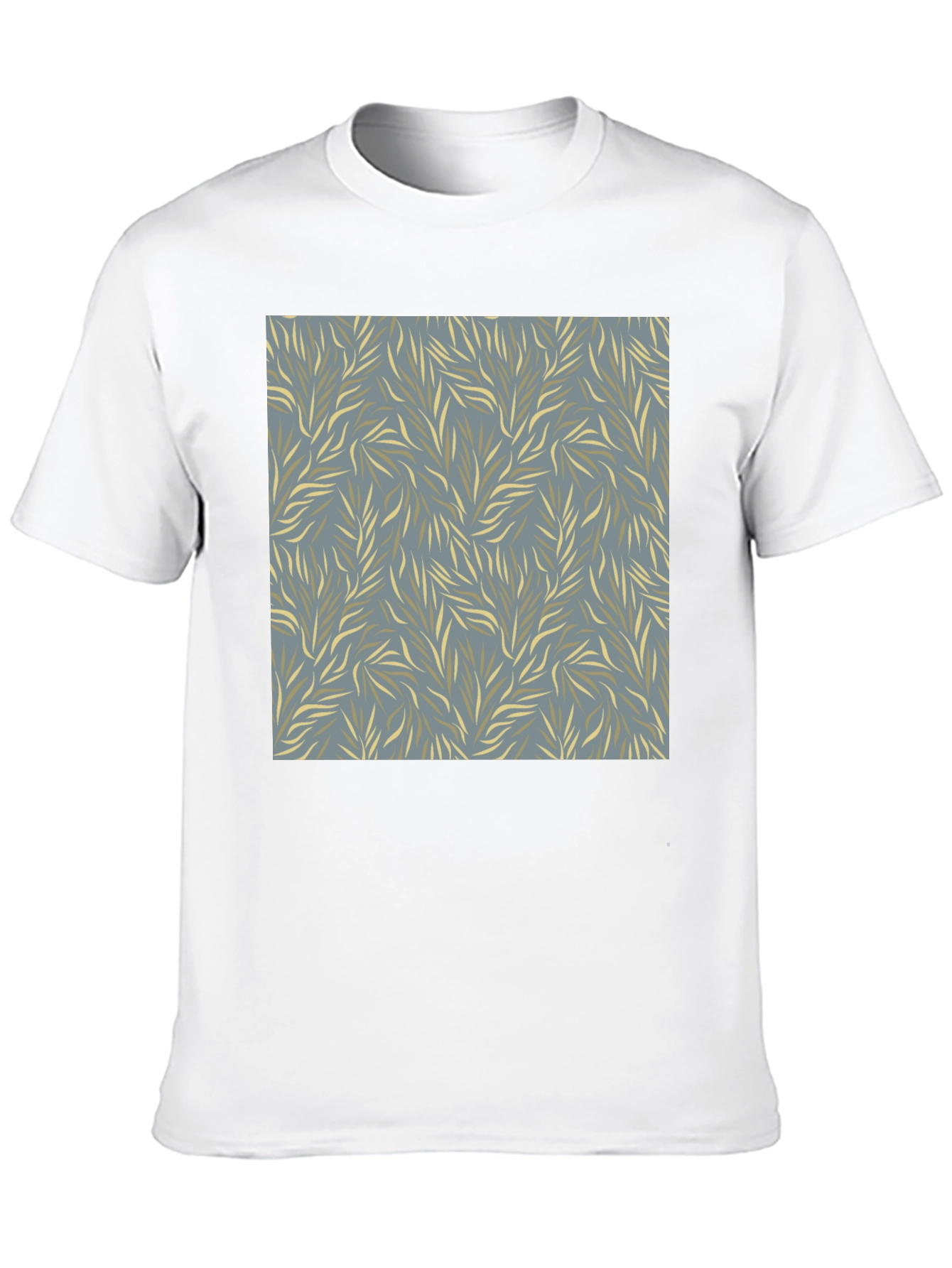 Stylish Mens Black Tee with Leaf Pattern