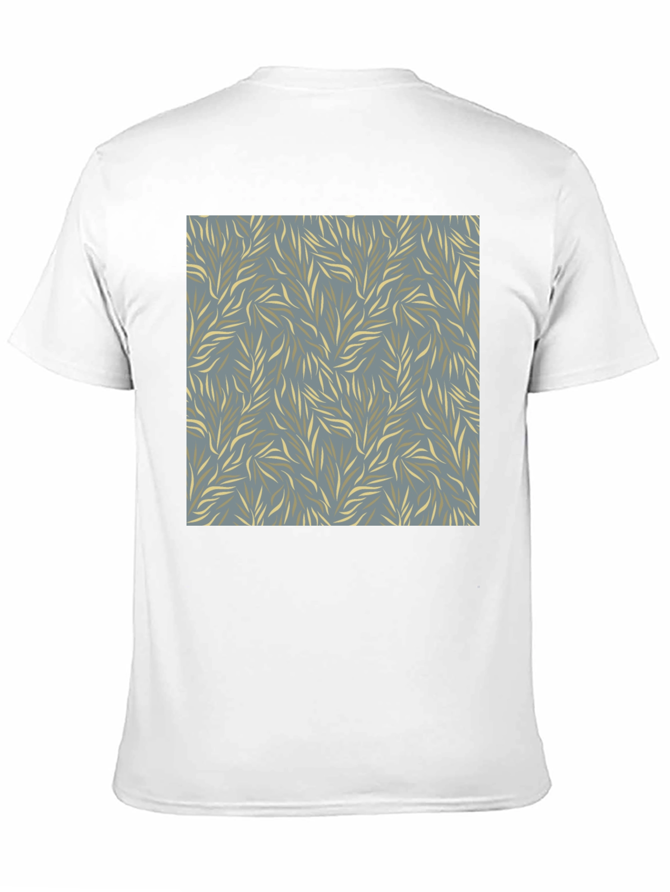 Stylish Mens Black Tee with Leaf Pattern