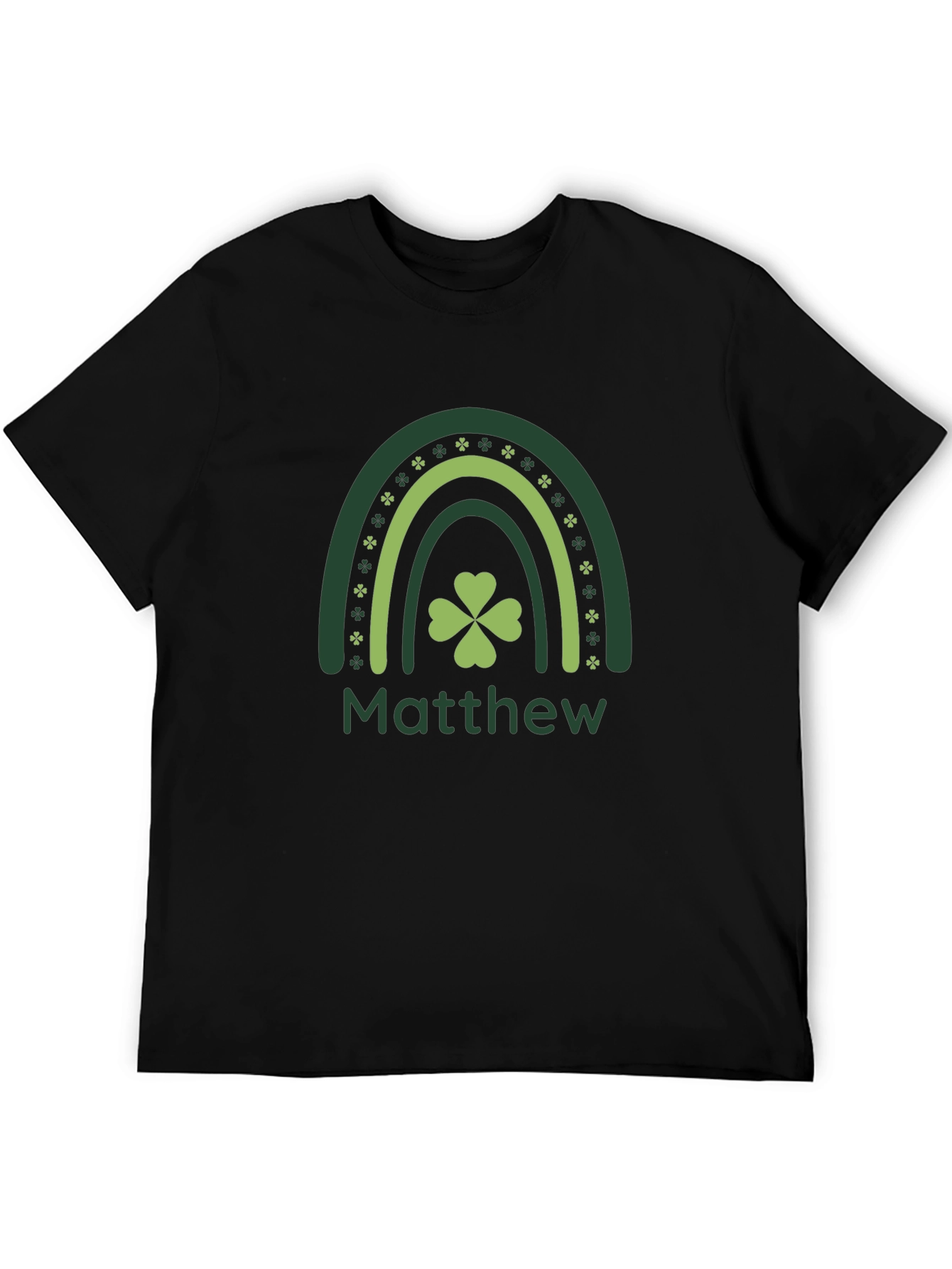 St. Patricks Day Matthew Rainbow Clover T-Shirt