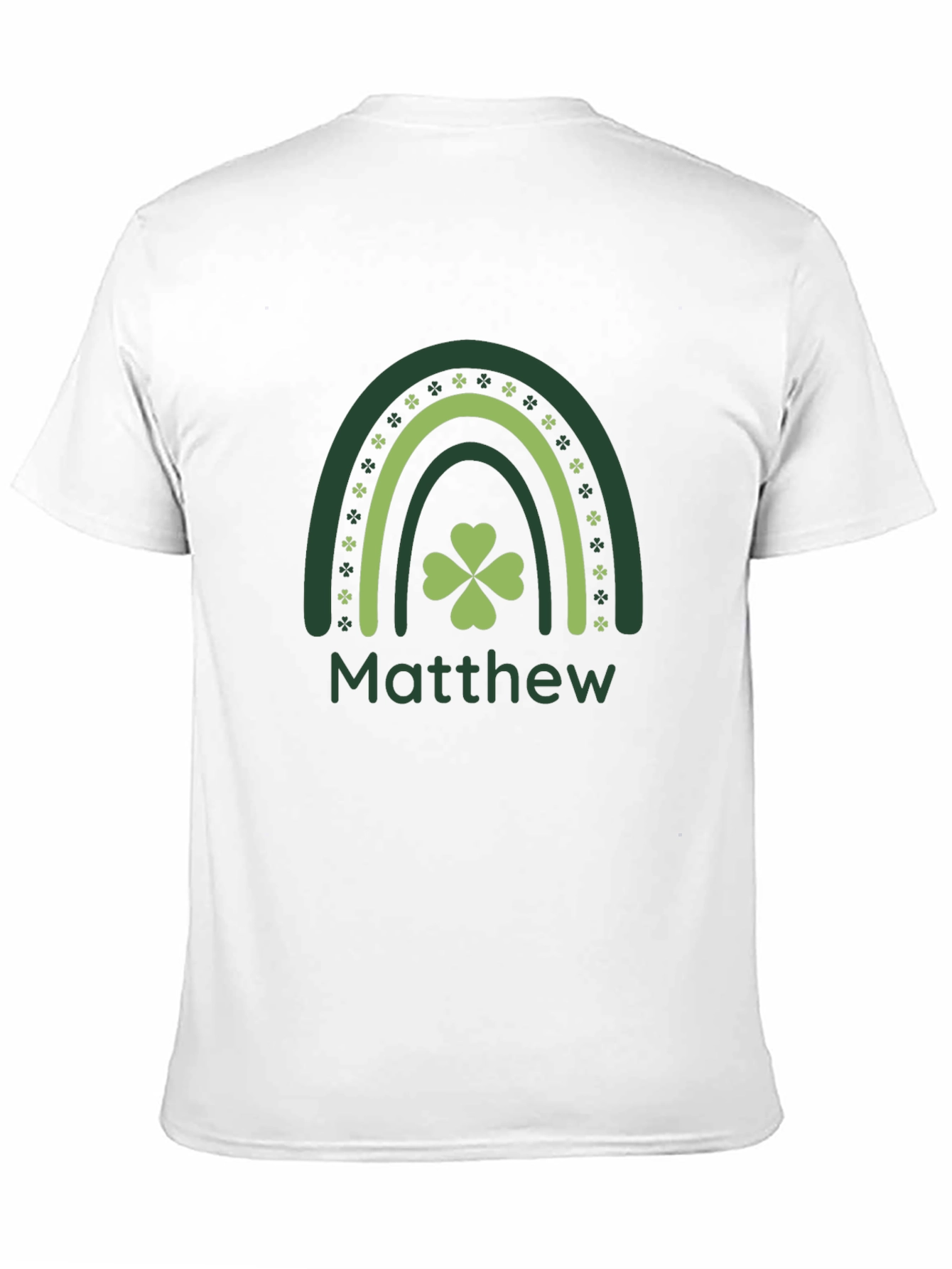 St. Patricks Day Matthew Rainbow Clover T-Shirt