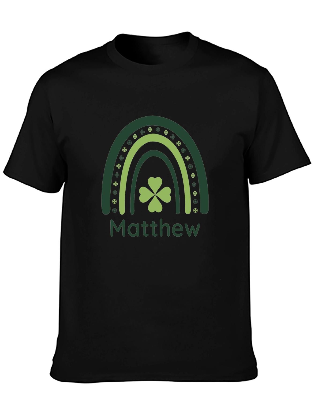 St. Patricks Day Matthew Rainbow Clover T-Shirt