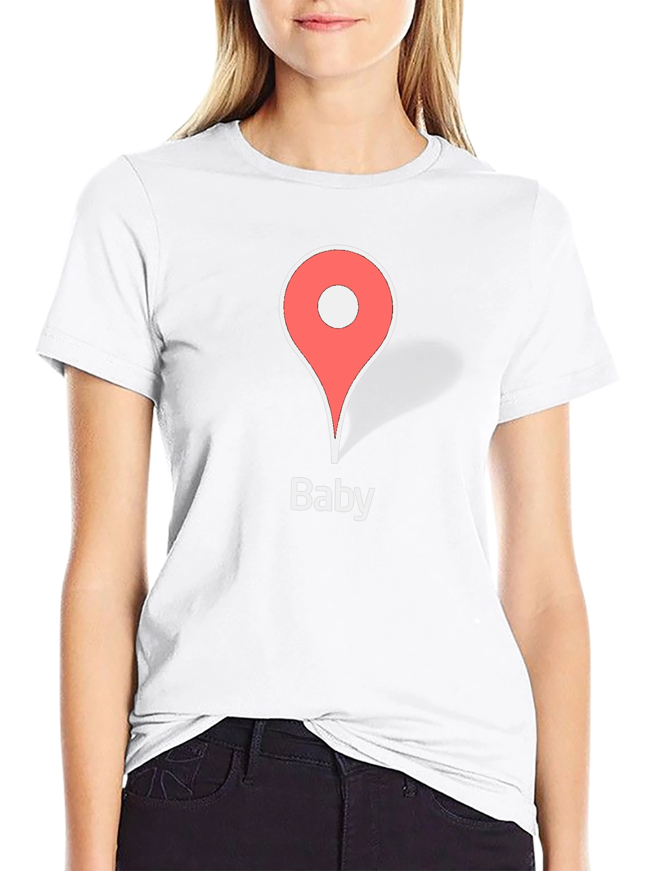 Baby Location Pin Black T-Shirt