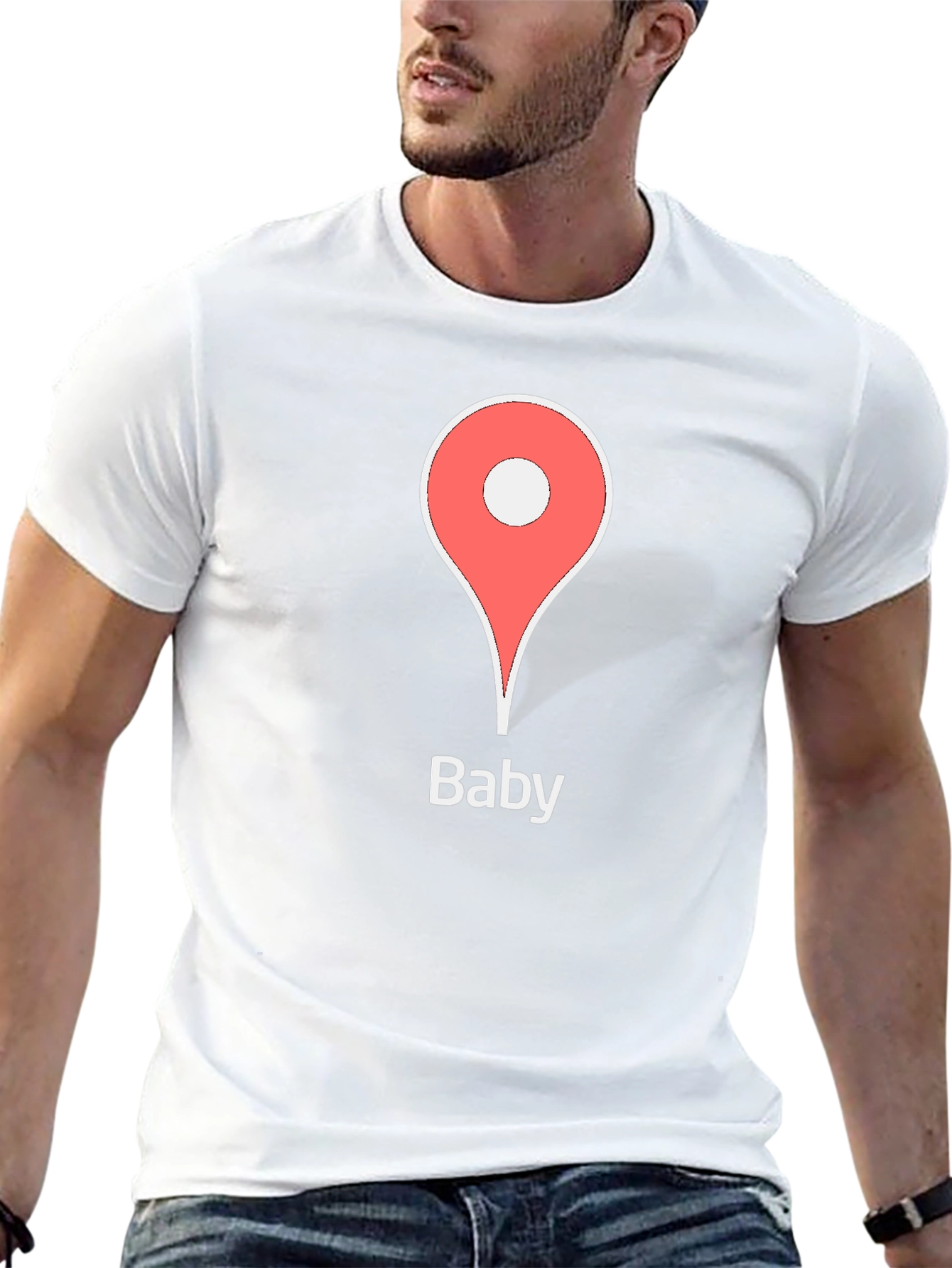 Baby Location Pin Black T-Shirt