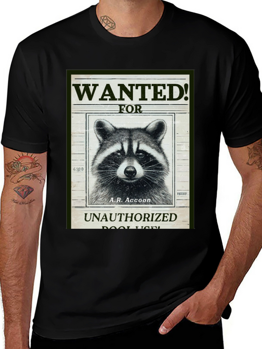 Raccoon Wanted T-Shirt - A.R. Accoon - Funny Graphic Tee