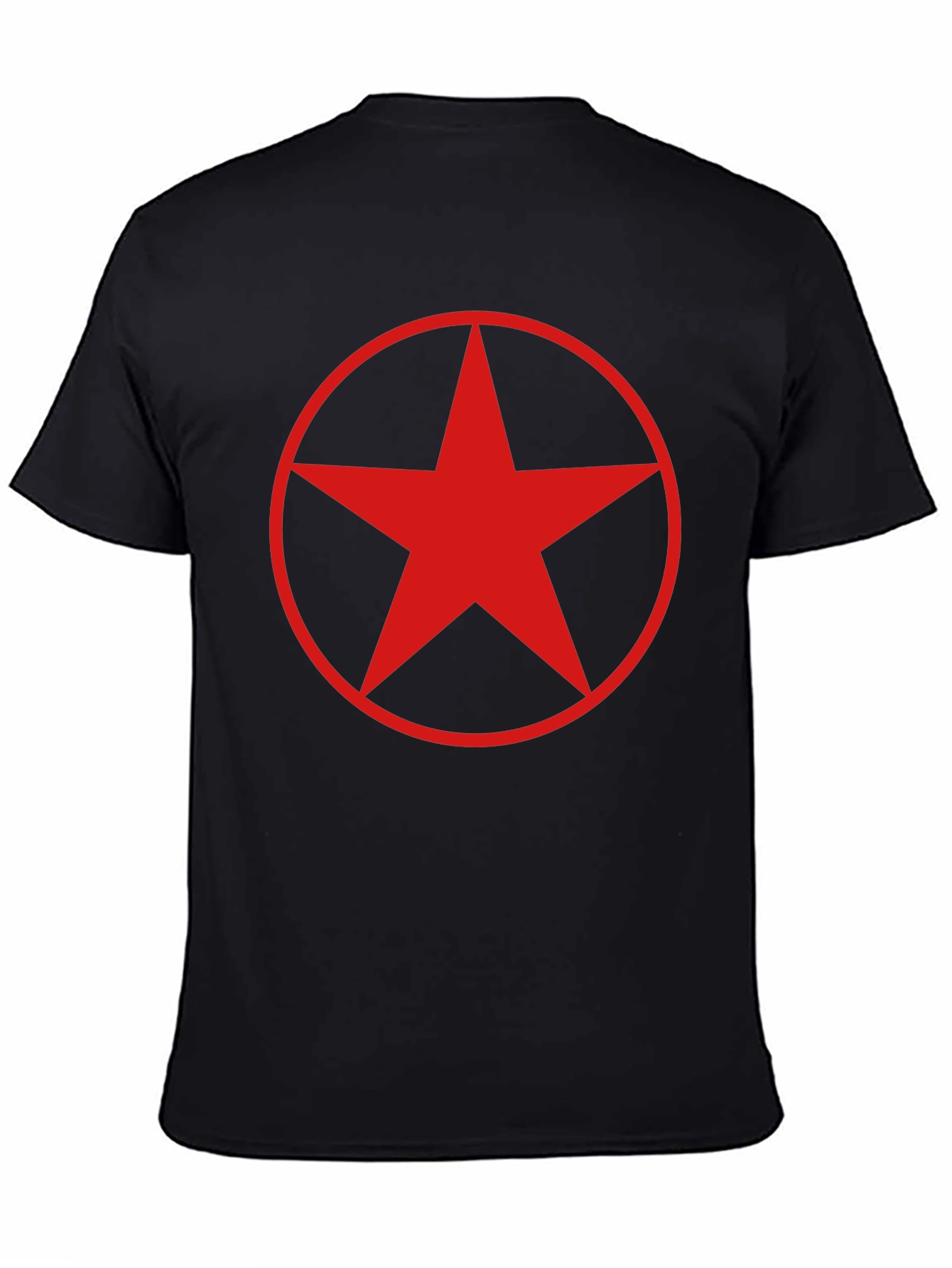 Red Star Circle Black T-Shirt