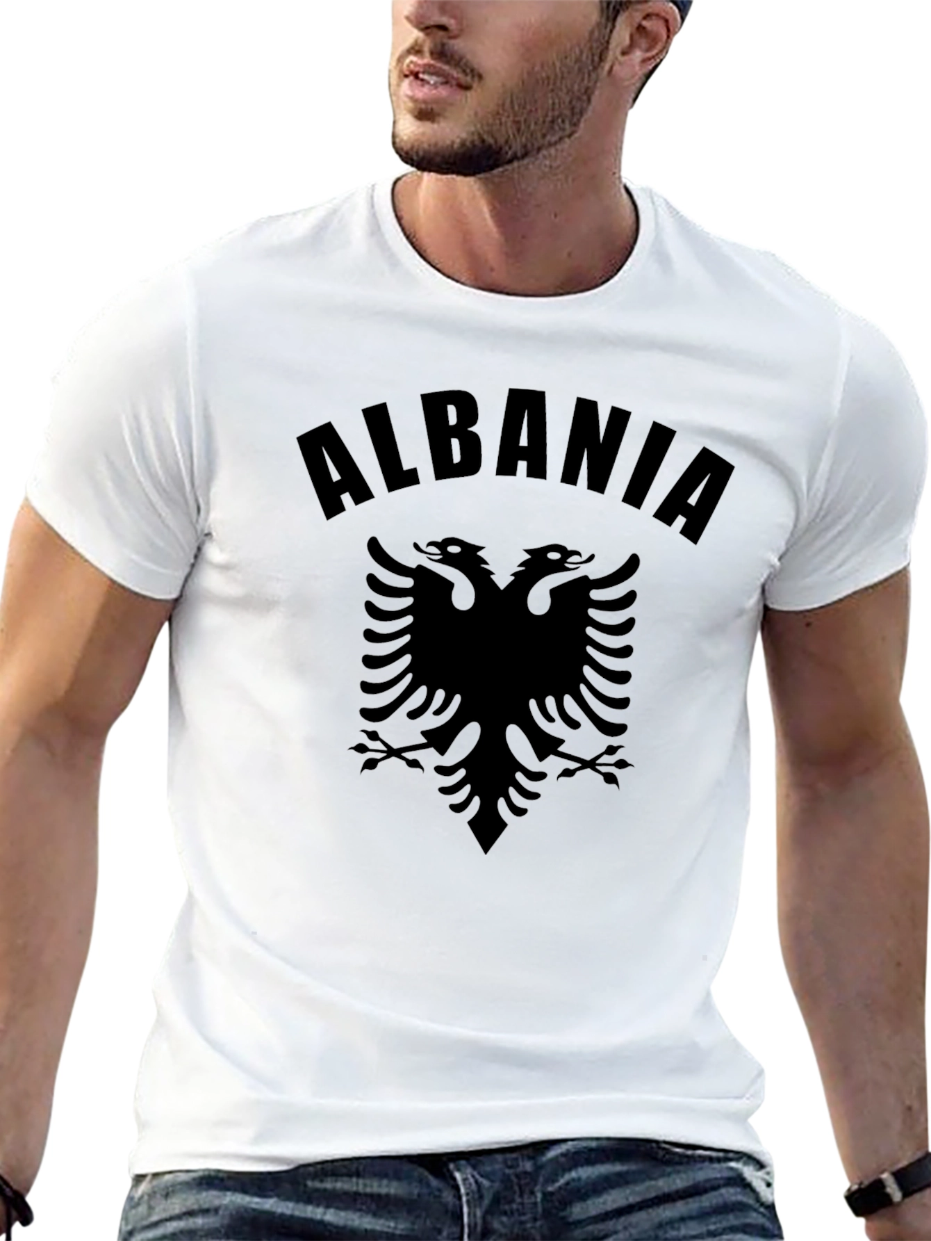 Albania Eagle Black Graphic Tee - Soft Cotton T-Shirt