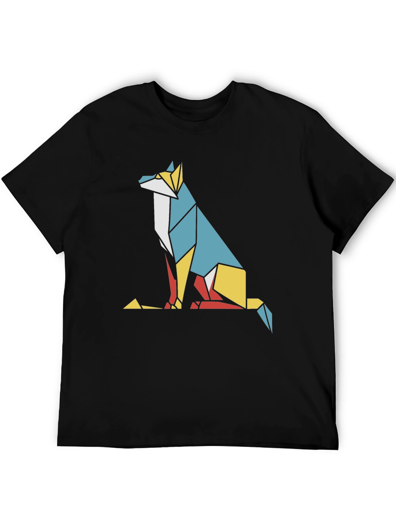 Geometric Fox Graphic Tee - Modern Art Style
